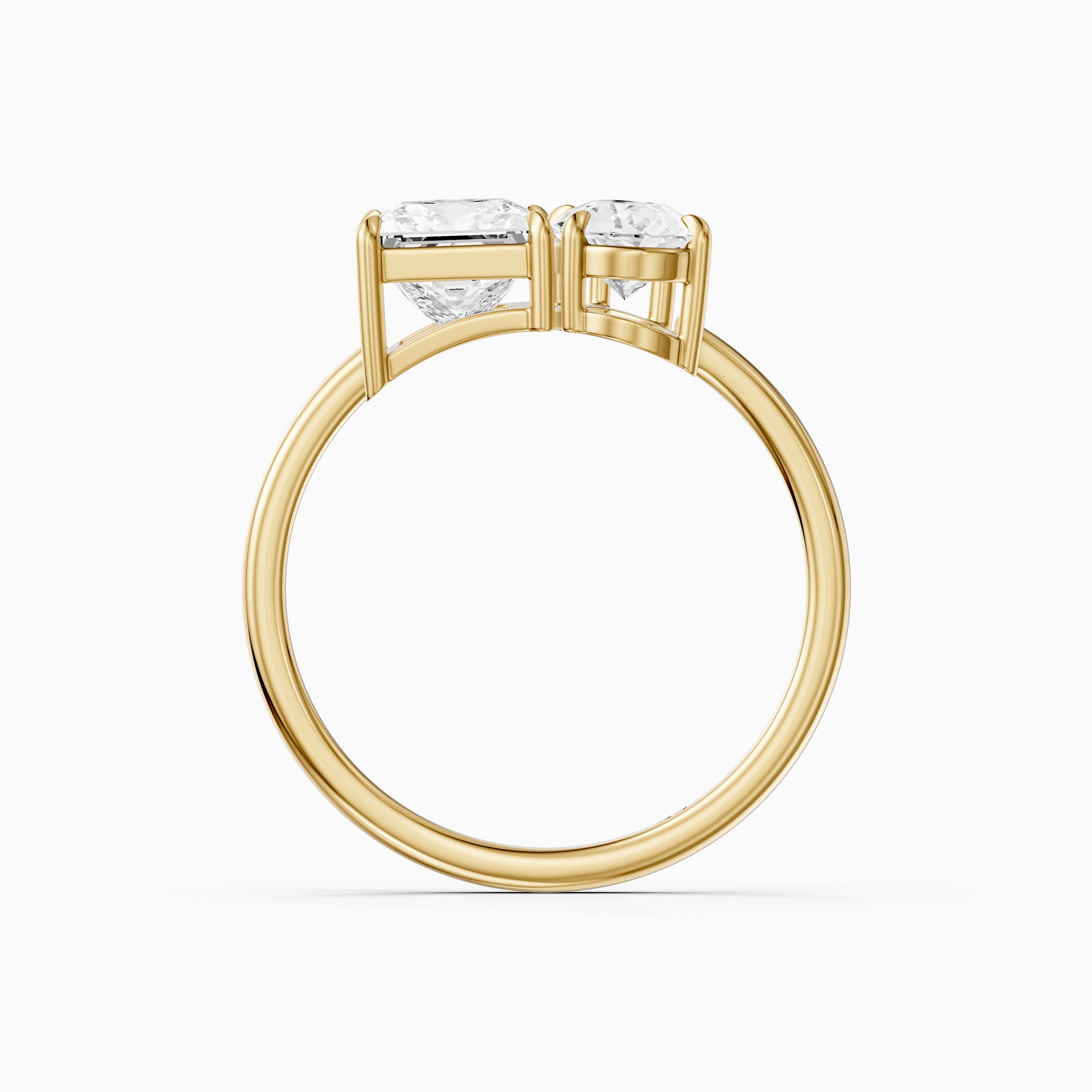 Scarlett Toi Et Moi Pave Ring With Princess and Pear Two Stone Lab Grown Diamond