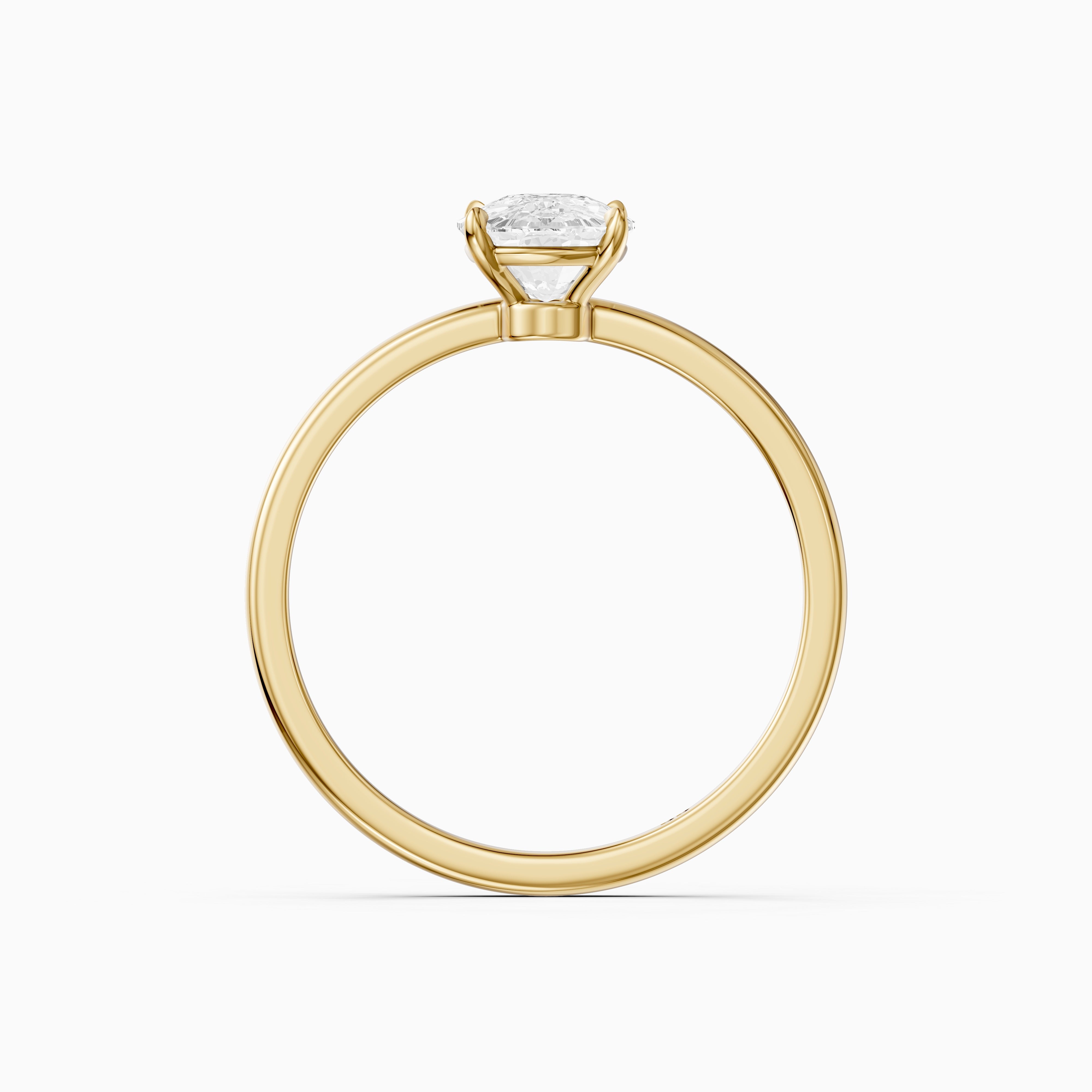 Shanis Elongated Cushion Cut Low Profile Solitaire Moissanite Diamond Ring