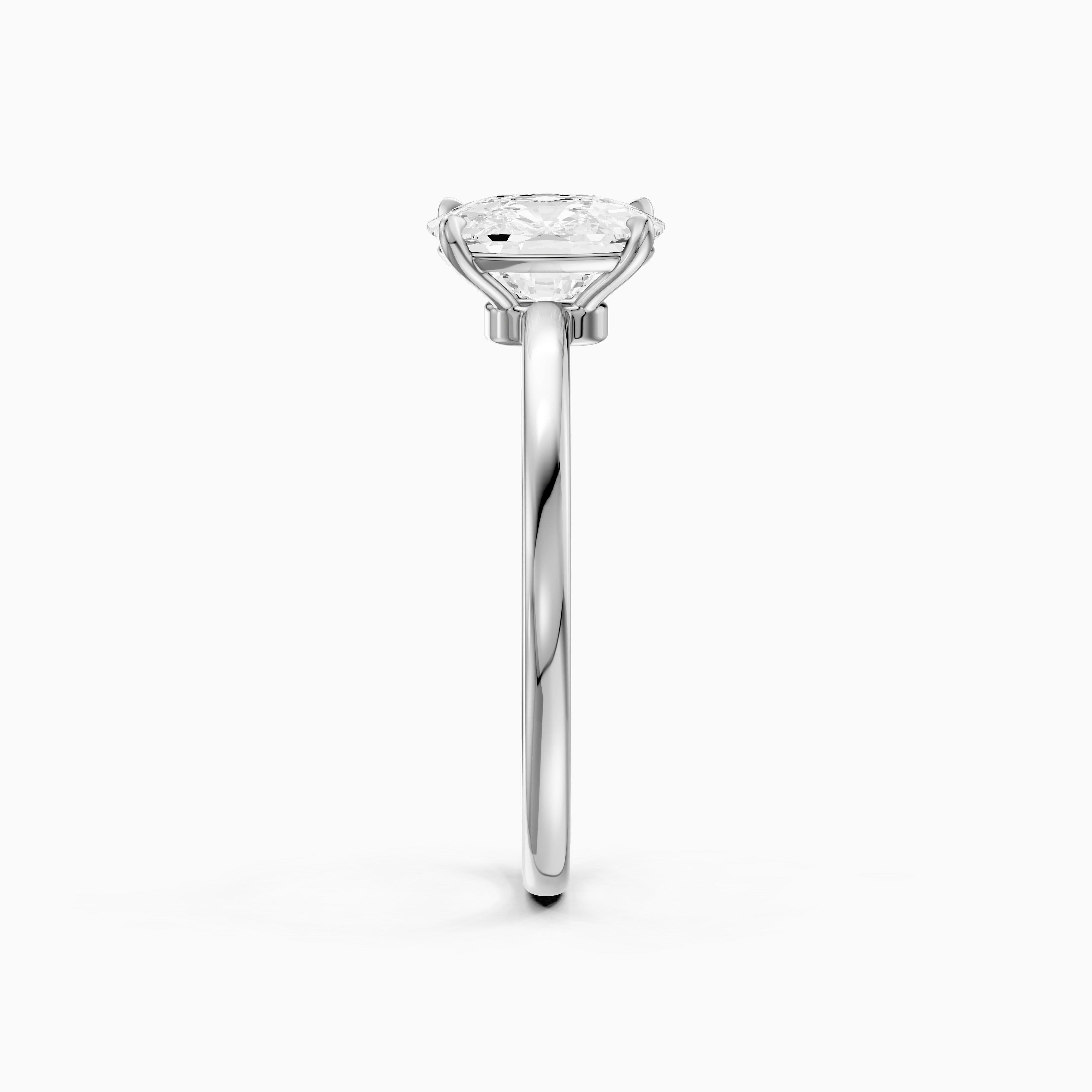 Shanis Elongated Cushion Cut Low Profile Solitaire Moissanite Diamond Ring