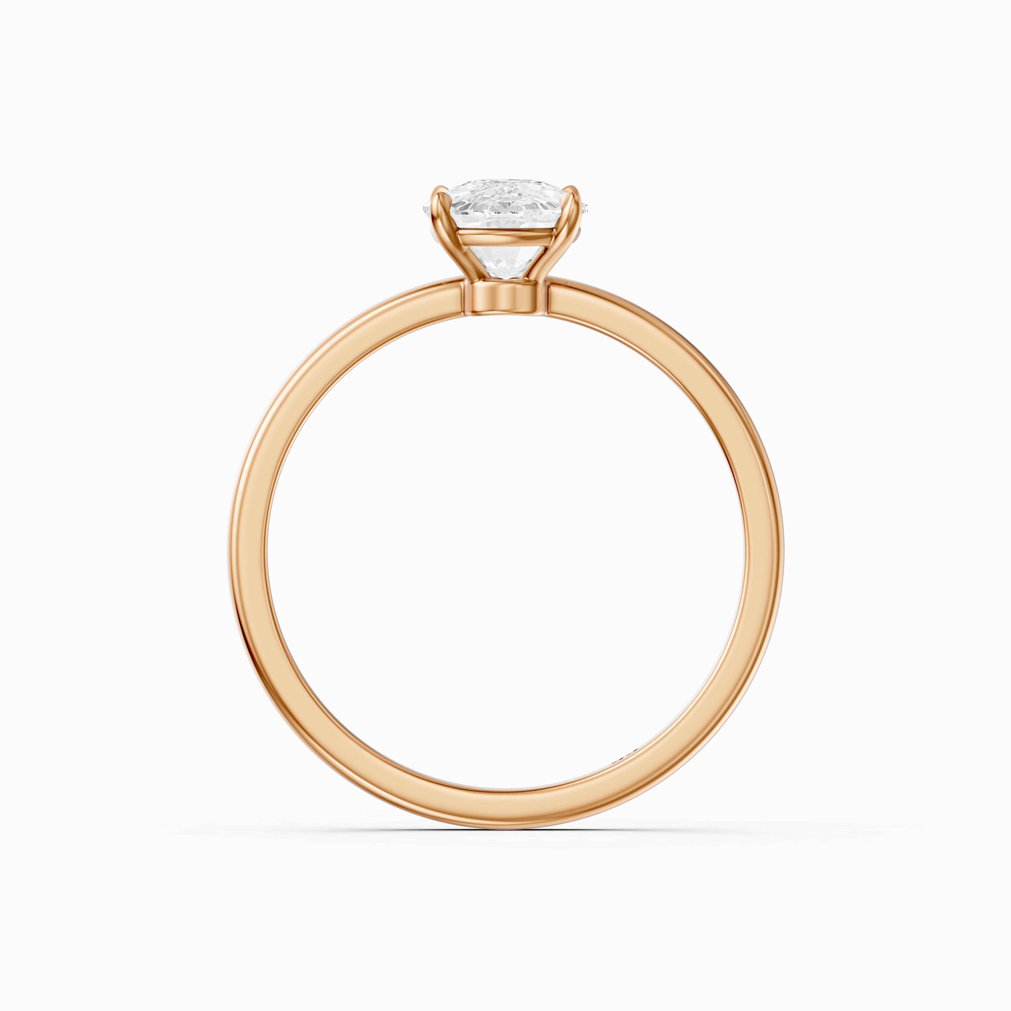 Shanis Elongated Cushion Cut Low Profile Solitaire Moissanite Diamond Ring