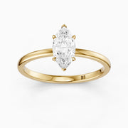 Shasta Marquise Cut Low Profile Solitaire Lab Grown Diamond Ring