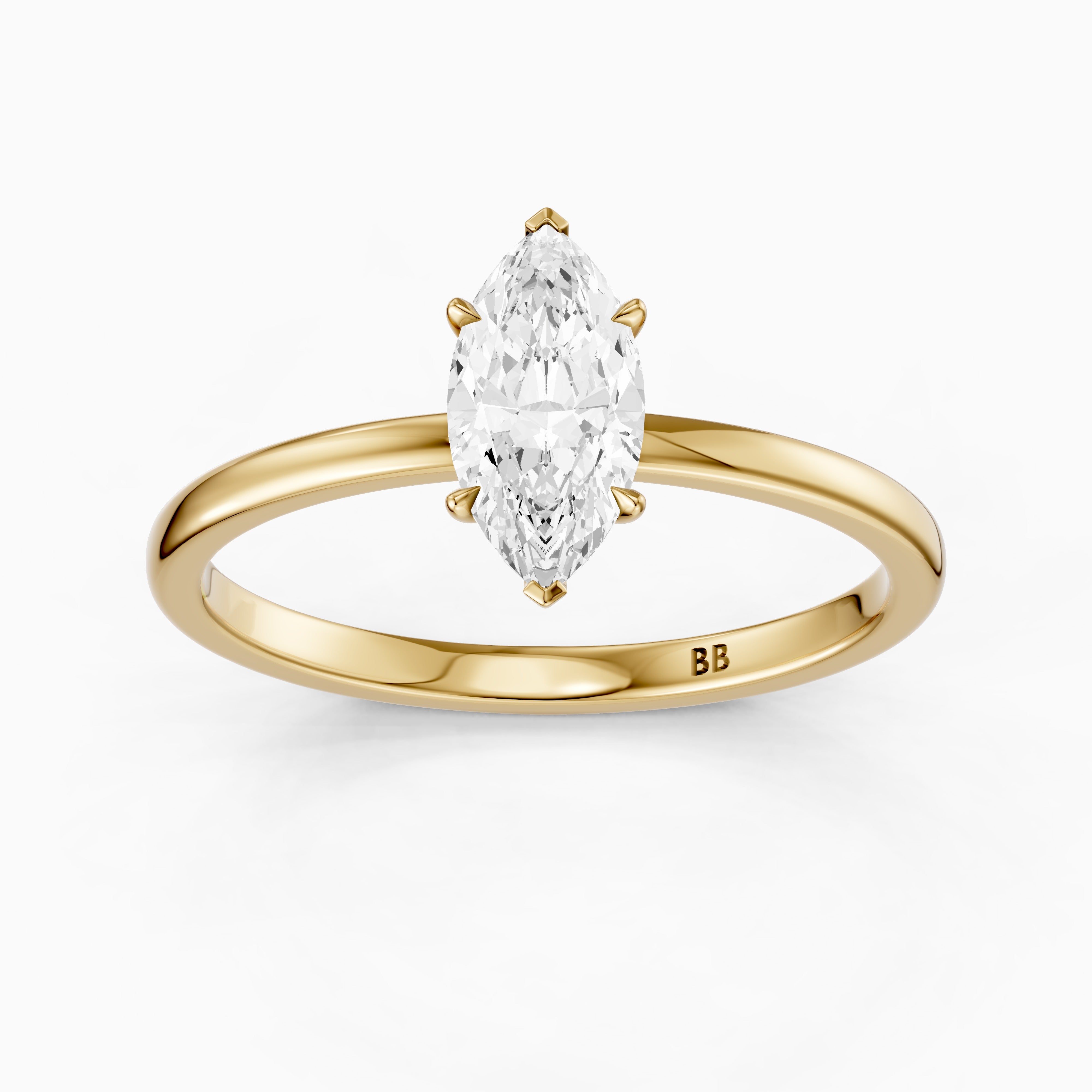 Shasta Marquise Cut Low Profile Solitaire Lab Grown Diamond Ring