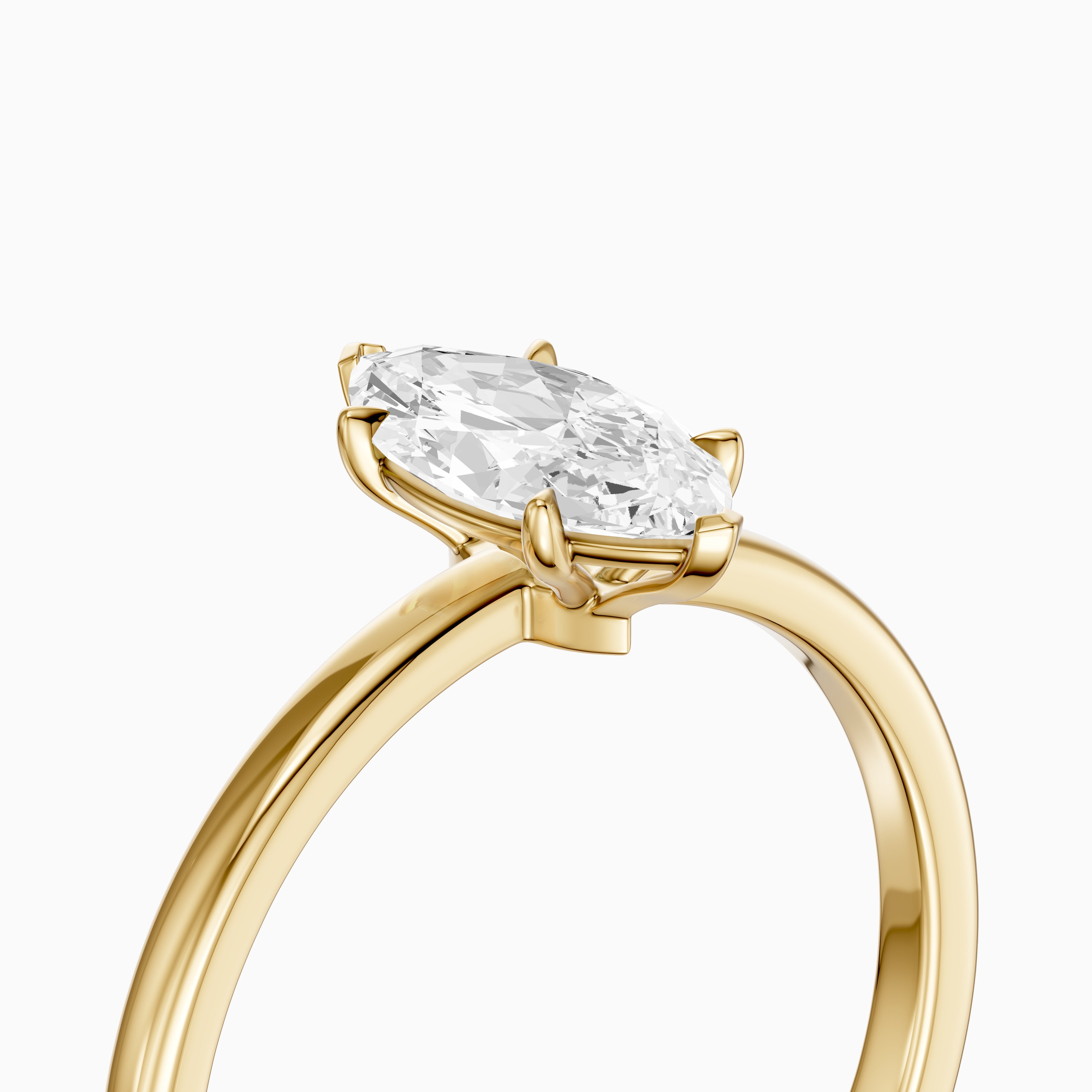 Shasta Marquise Cut Low Profile Solitaire Lab Grown Diamond Ring