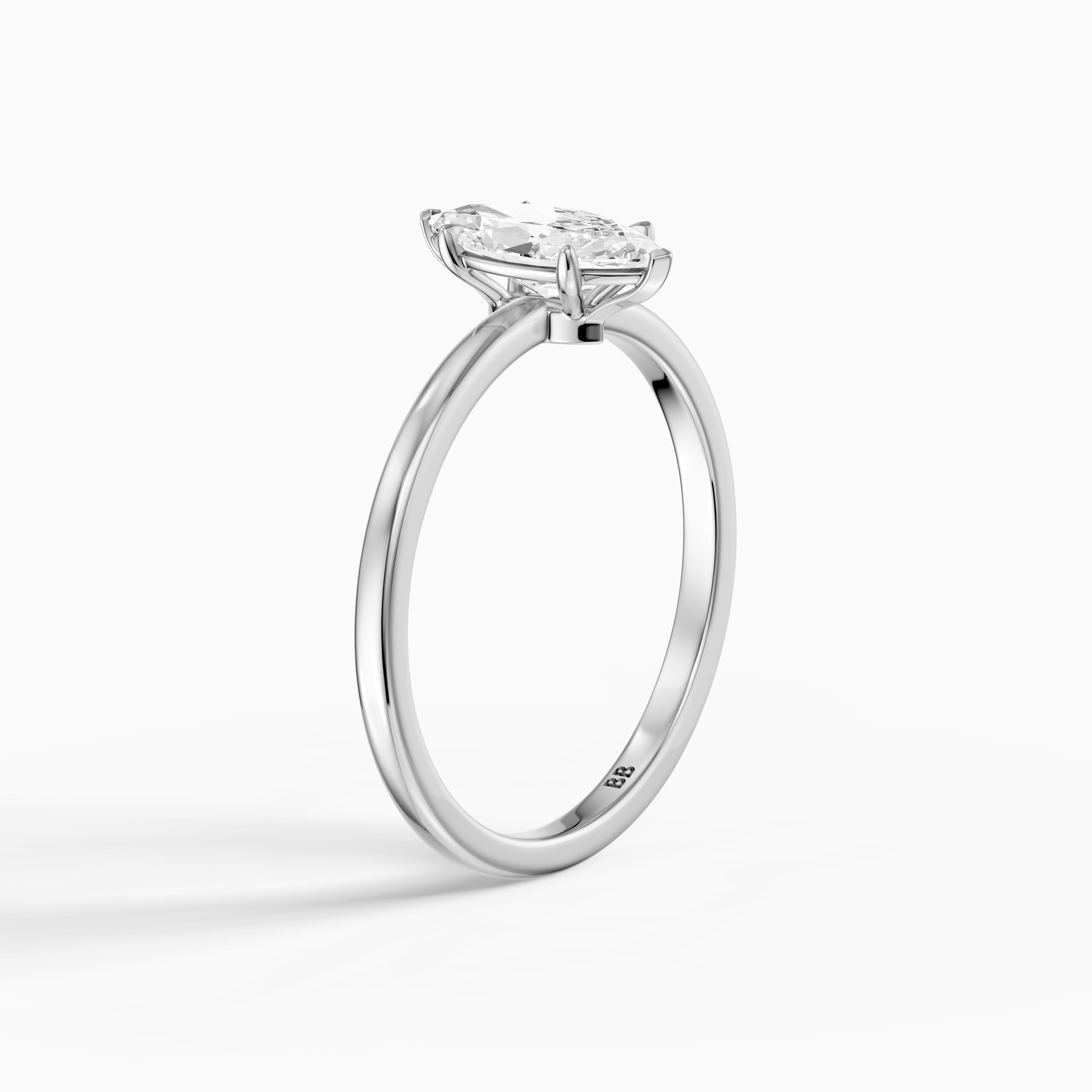 Shasta Marquise Cut Low Profile Solitaire Lab Grown Diamond Ring