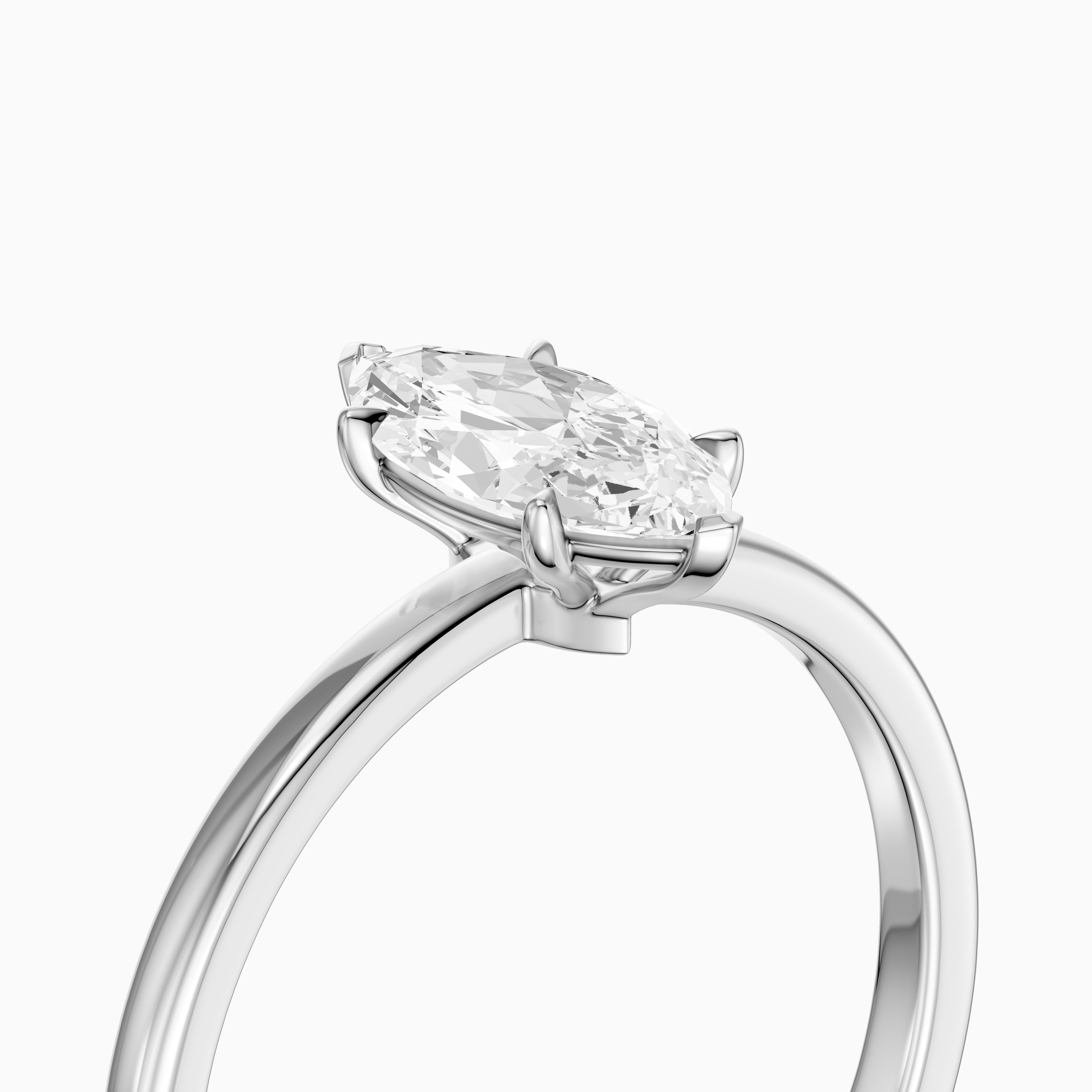 Shasta Marquise Cut Low Profile Solitaire Lab Grown Diamond Ring