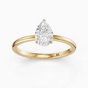 Demi Pear Cut Low Profile Solitaire Lab Grown Diamond Ring
