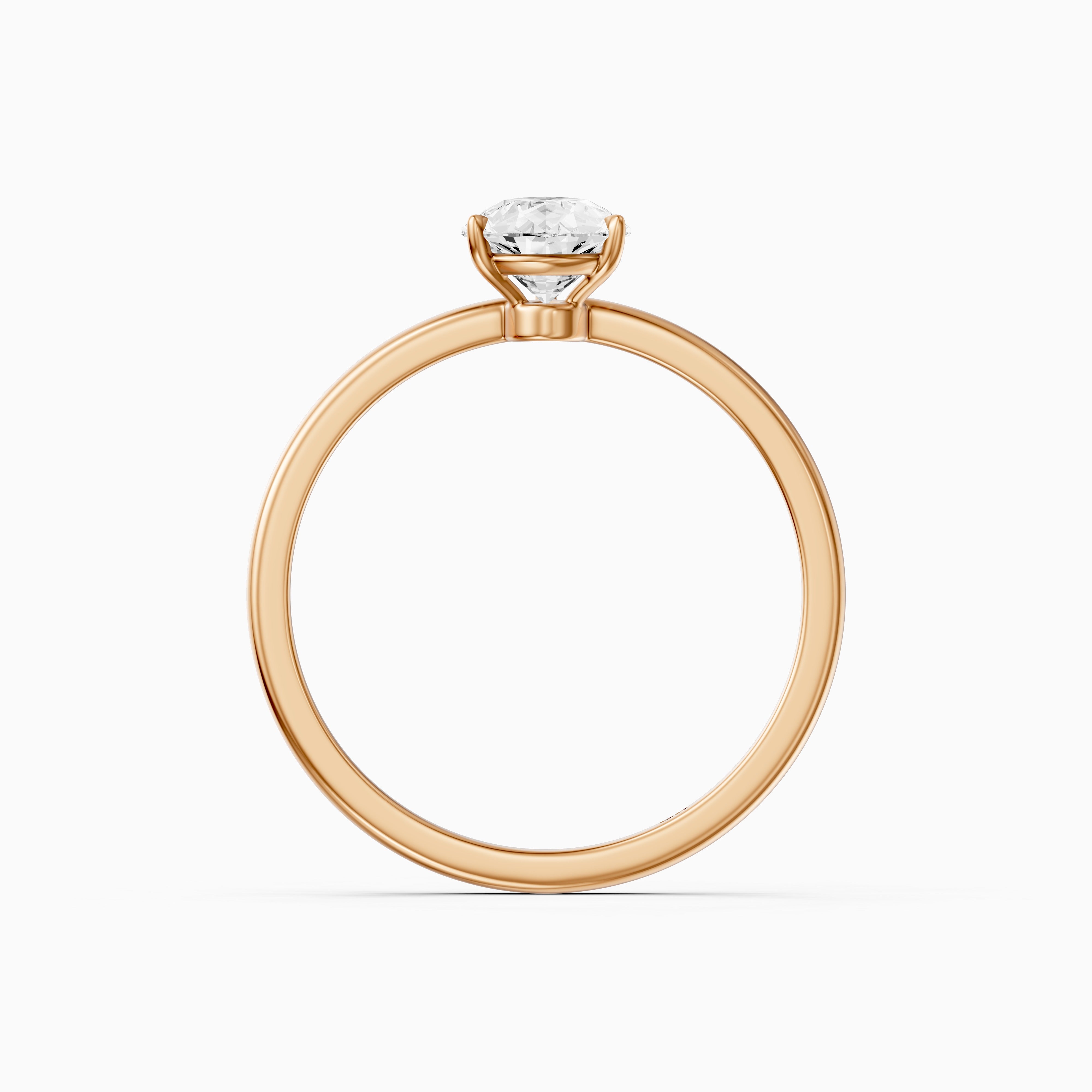 Demi Pear Cut Low Profile Solitaire Moissanite Diamond Ring
