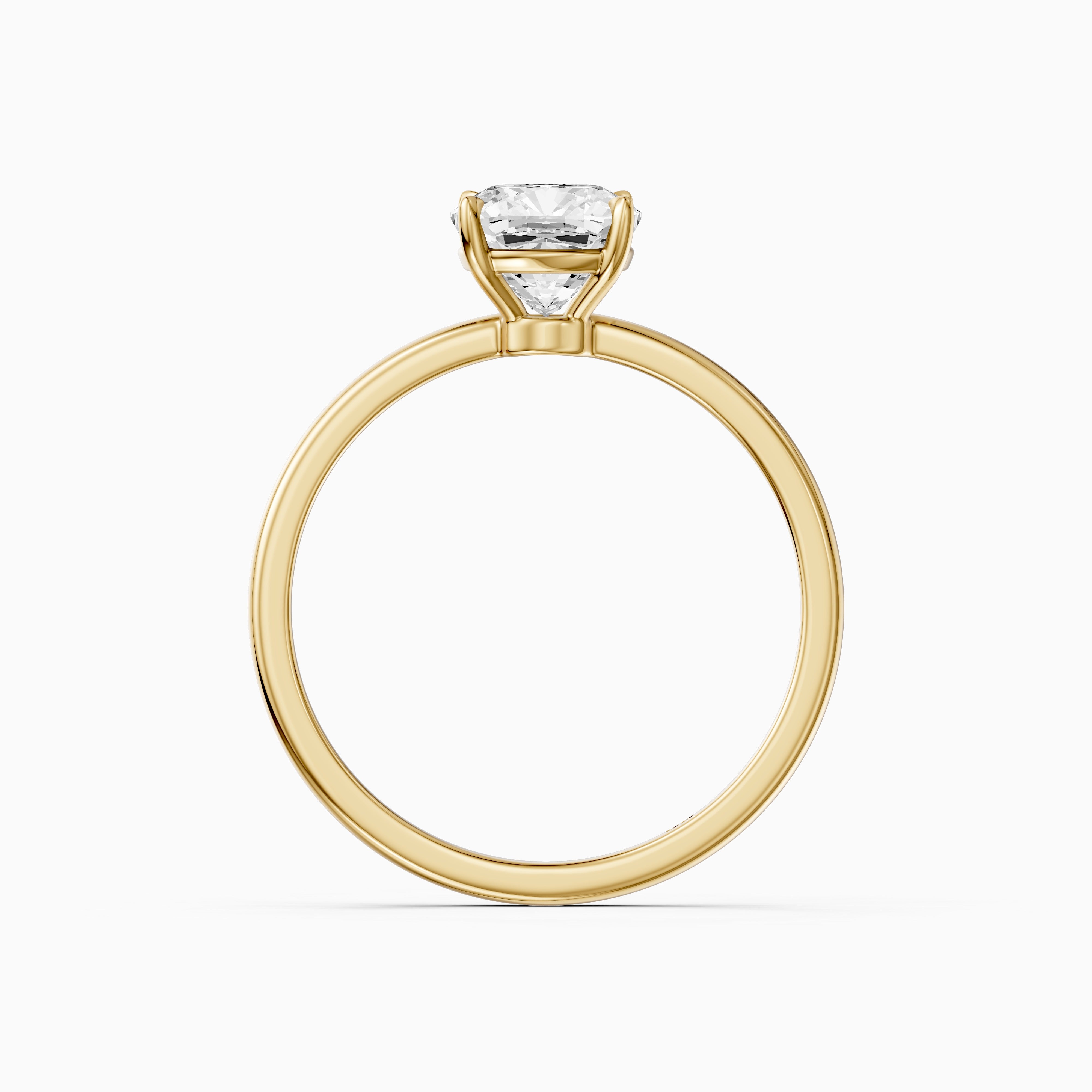 Skylyn Cushion Cut Low Profile Solitaire Moissanite Diamond Ring