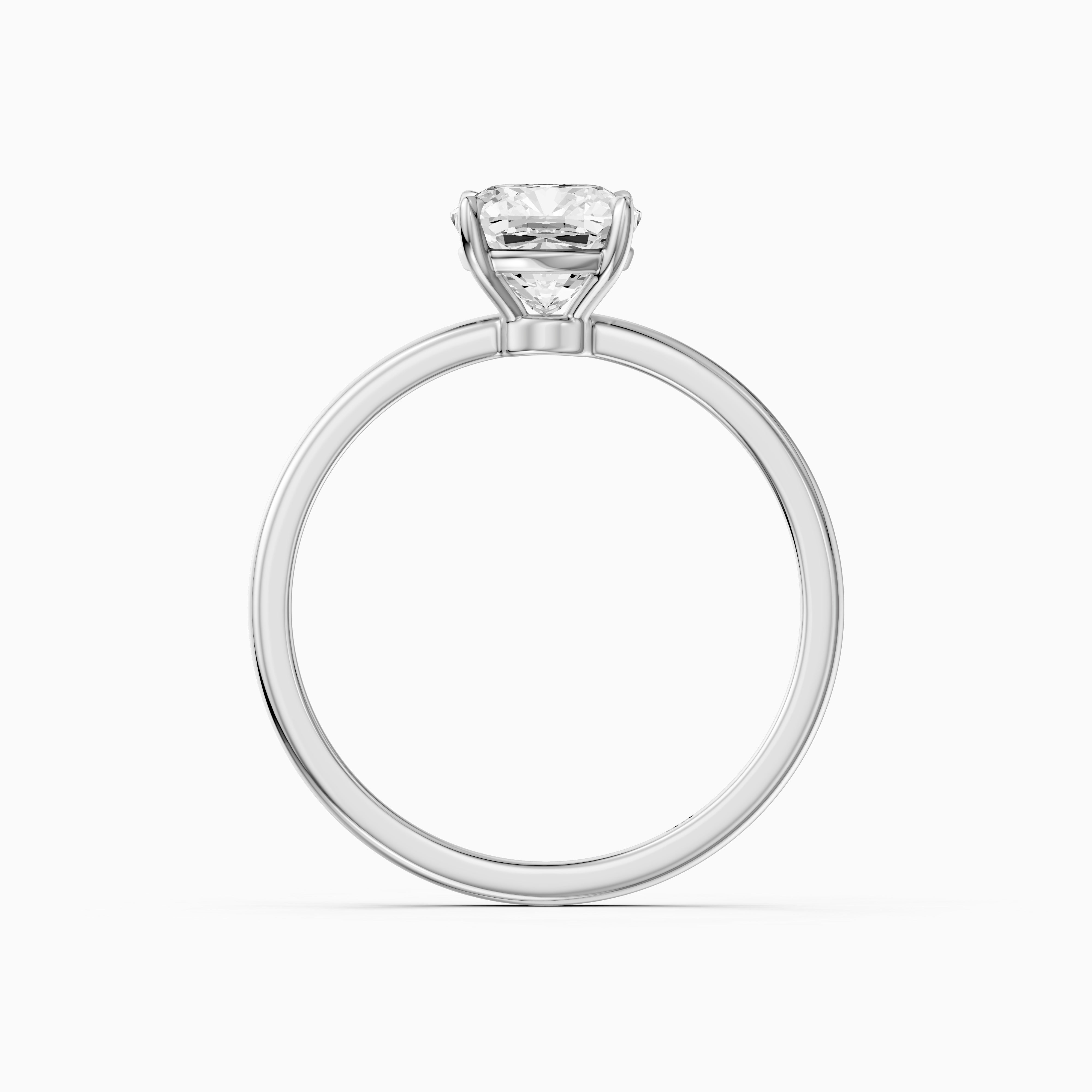 Skylyn Cushion Cut Low Profile Solitaire Moissanite Diamond Ring