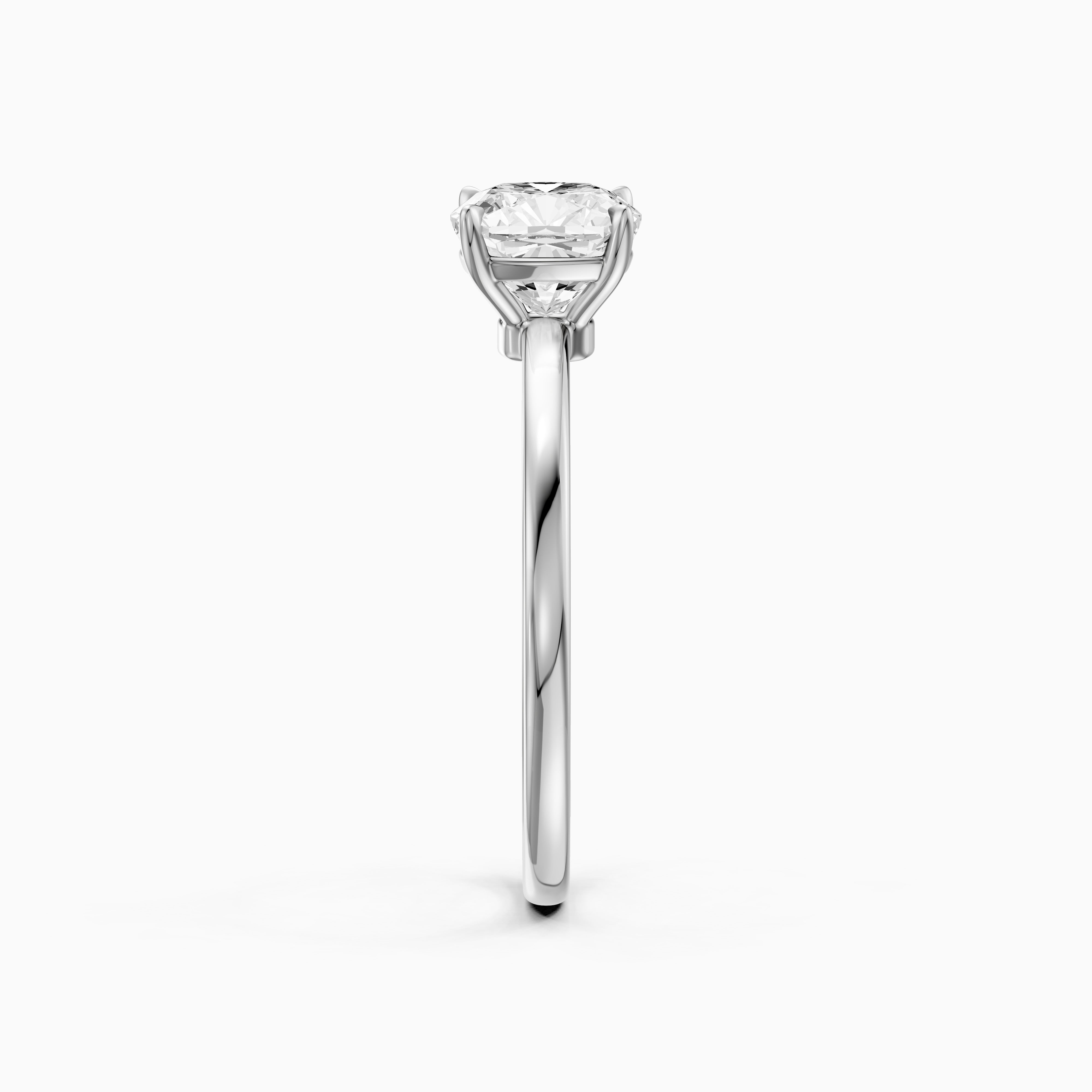 Skylyn Cushion Cut Low Profile Solitaire Moissanite Diamond Ring