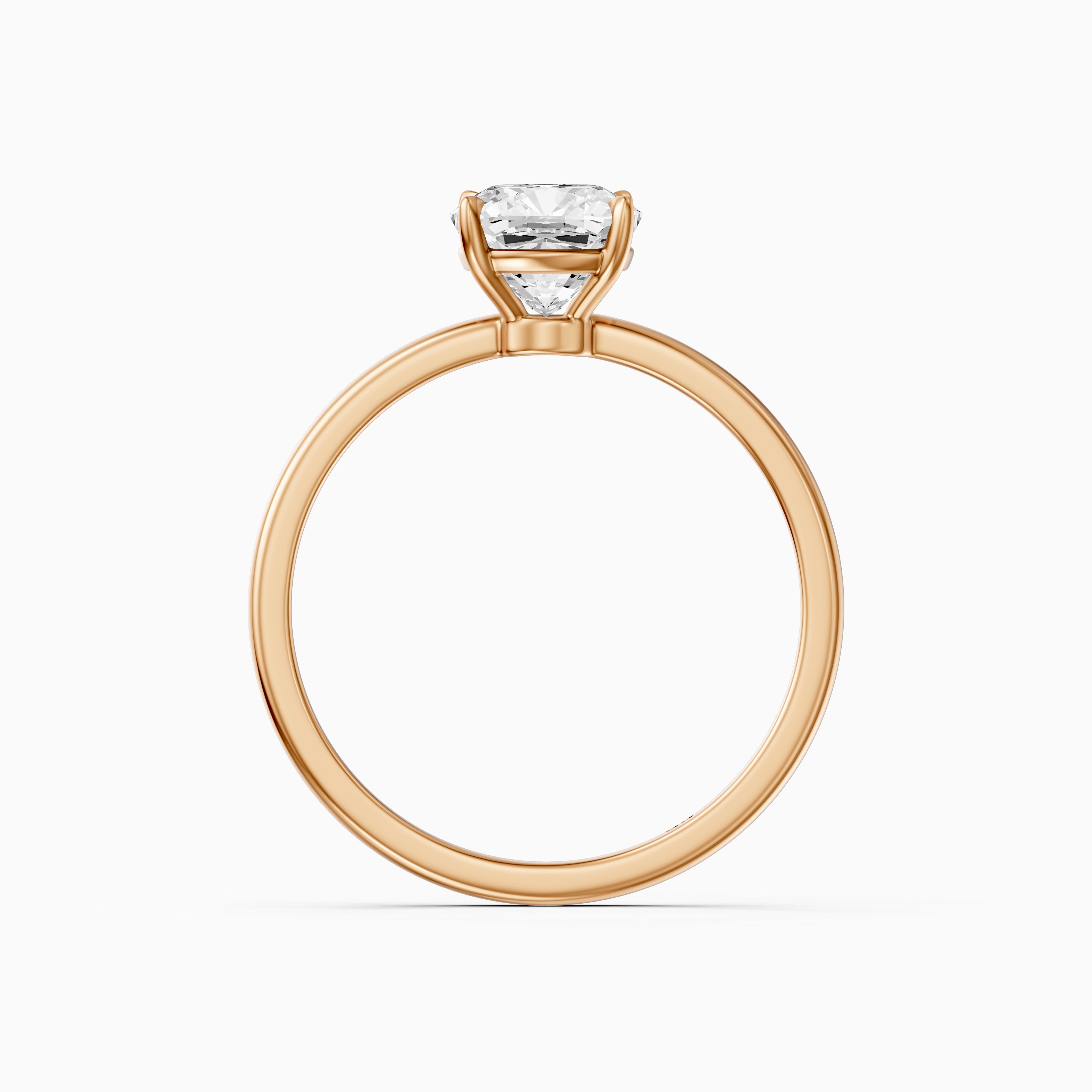 Skylyn Cushion Cut Low Profile Solitaire Moissanite Diamond Ring