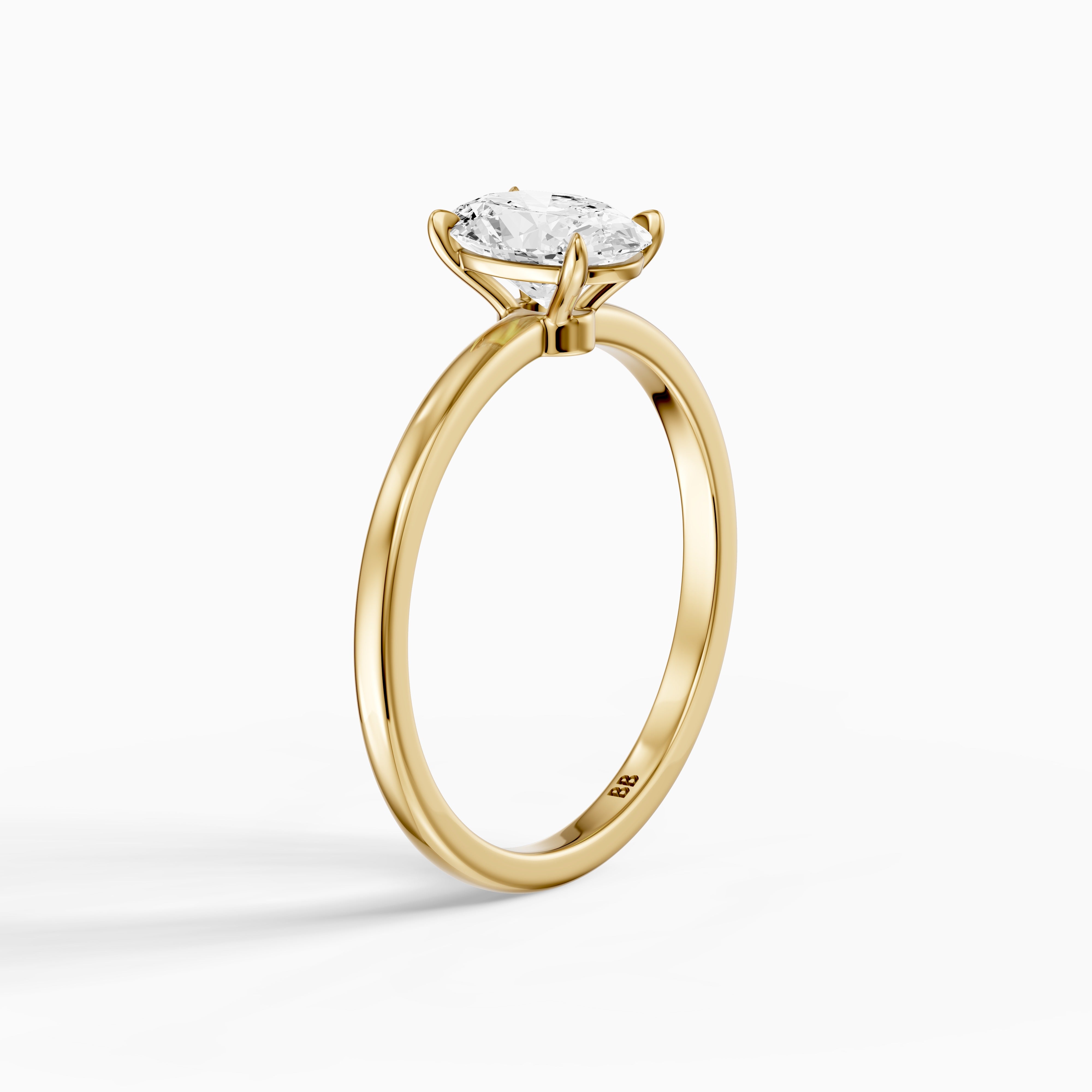 Starla Oval Cut Low Profile Solitaire Moissanite Diamond Ring