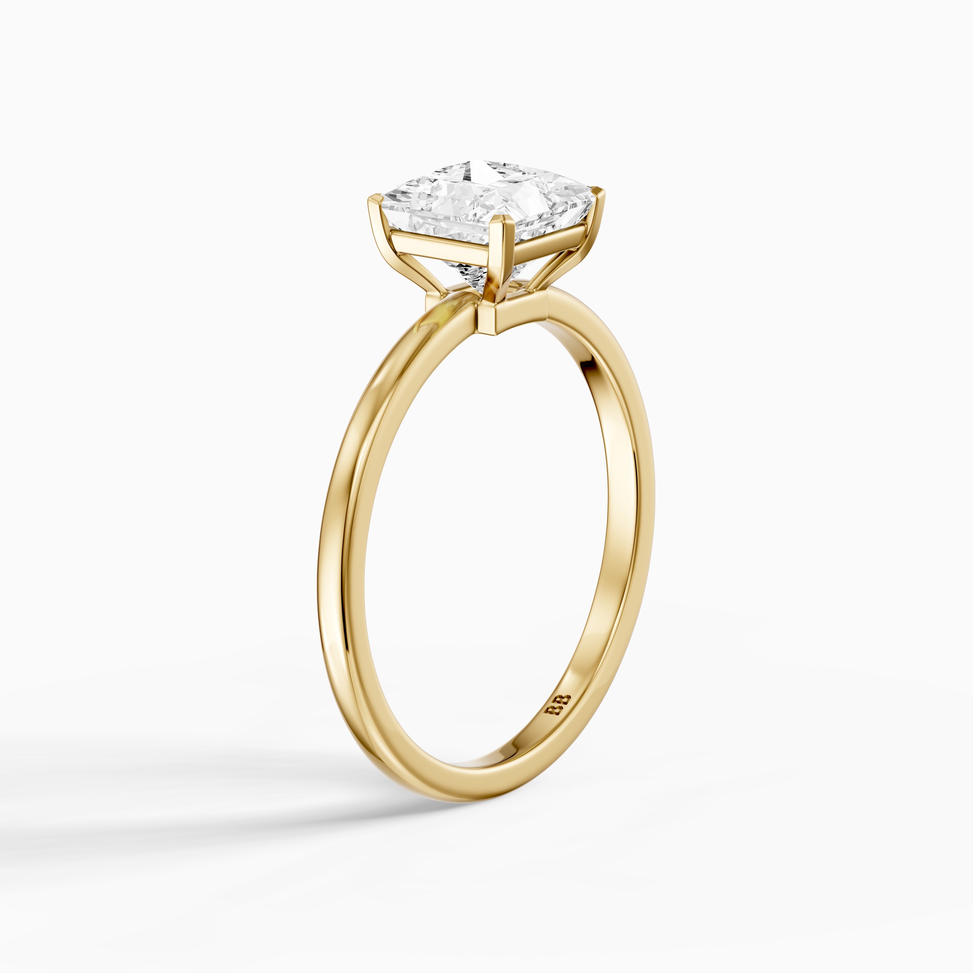 Sutton Princess Cut Low Profile Solitaire Moissanite Diamond Ring