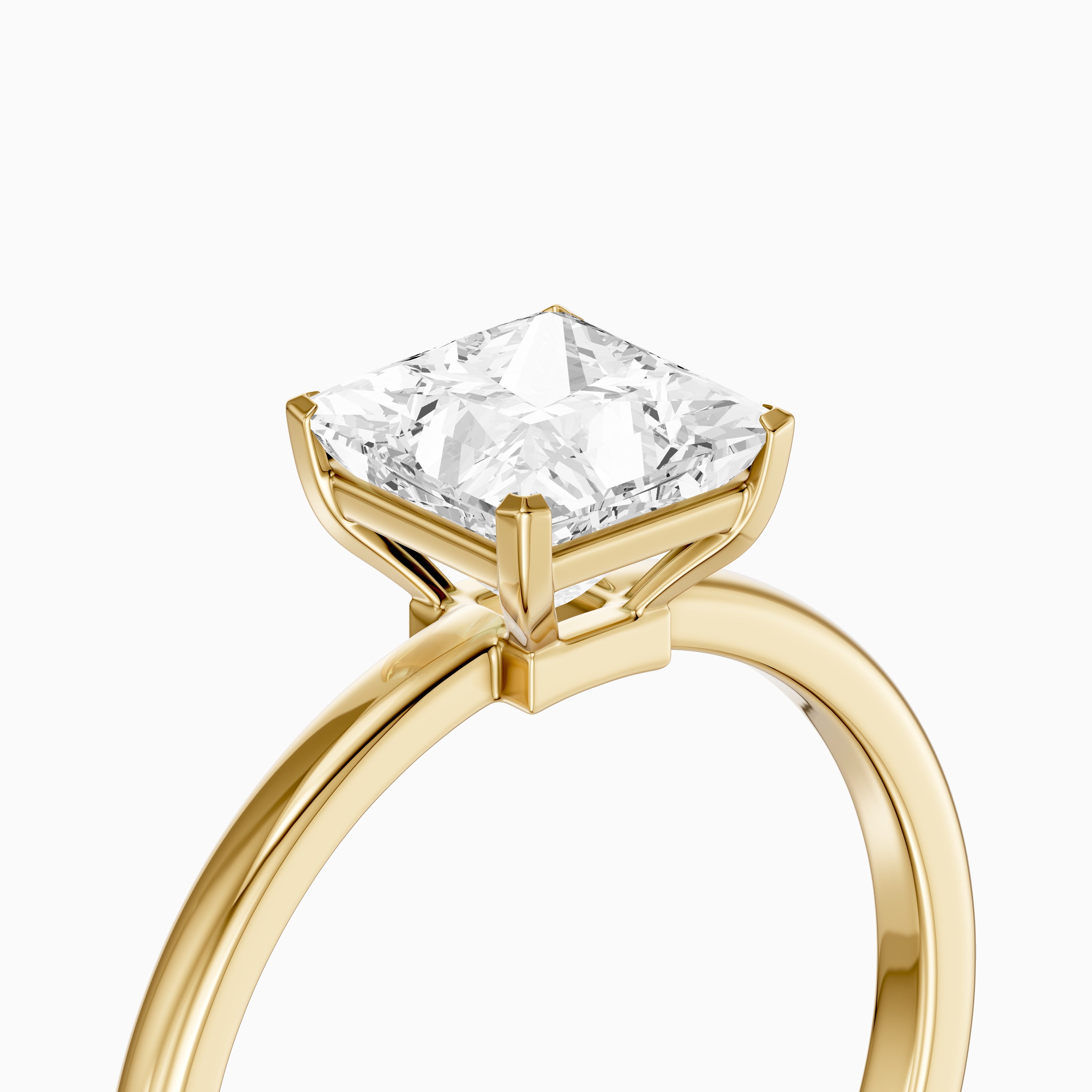 Sutton Princess Cut Low Profile Solitaire Lab Grown Diamond Ring