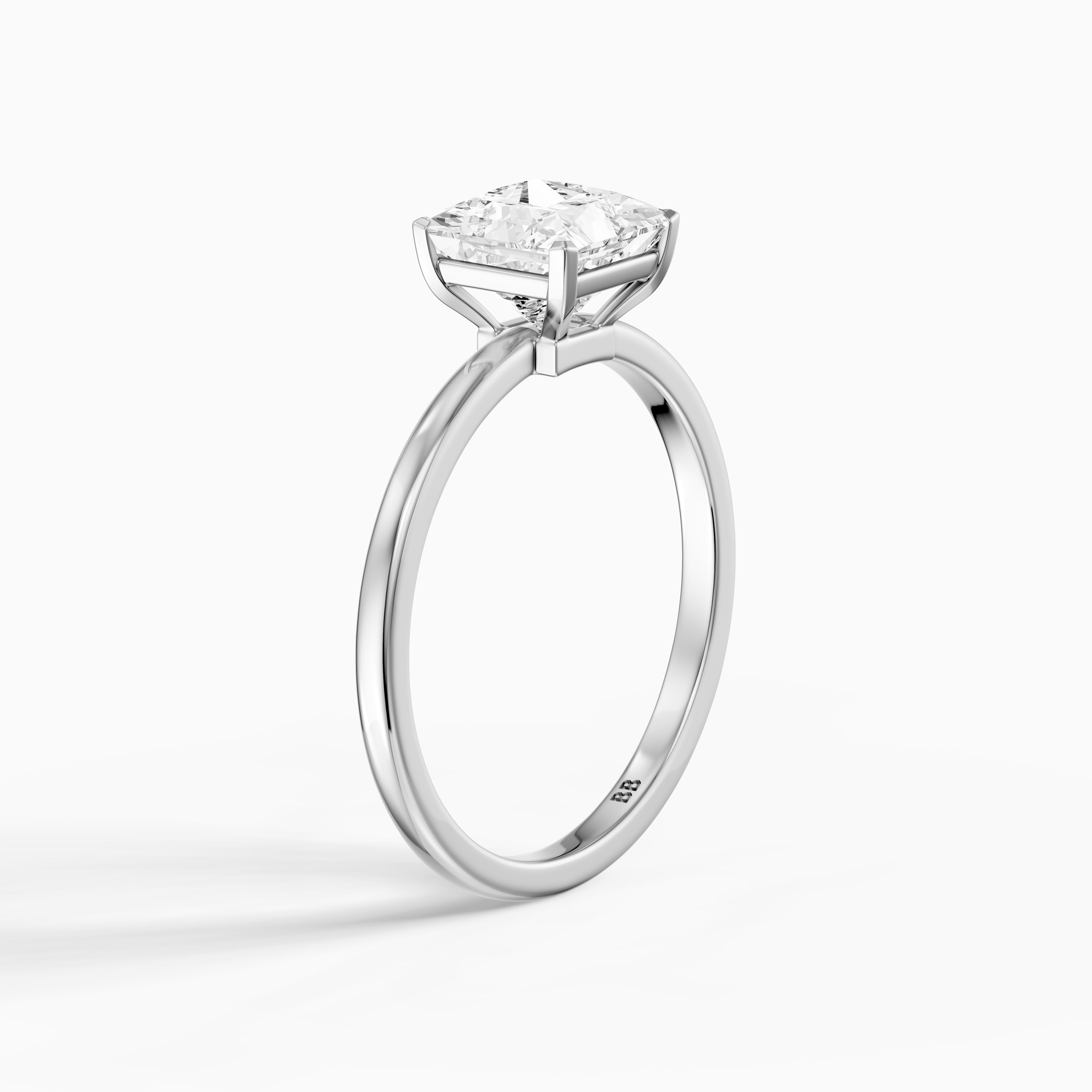 Sutton Princess Cut Low Profile Solitaire Lab Grown Diamond Ring