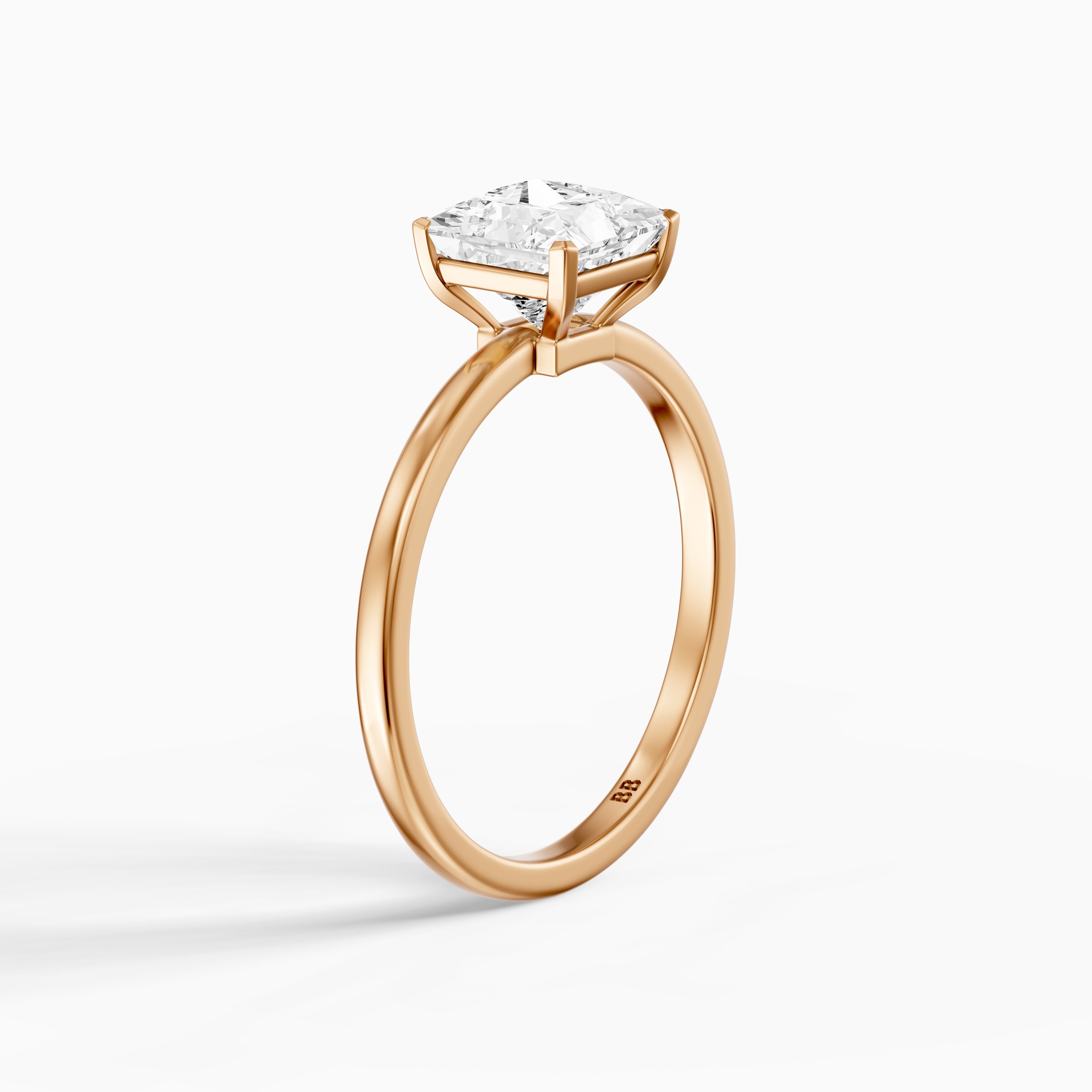 Sutton Princess Cut Low Profile Solitaire Lab Grown Diamond Ring
