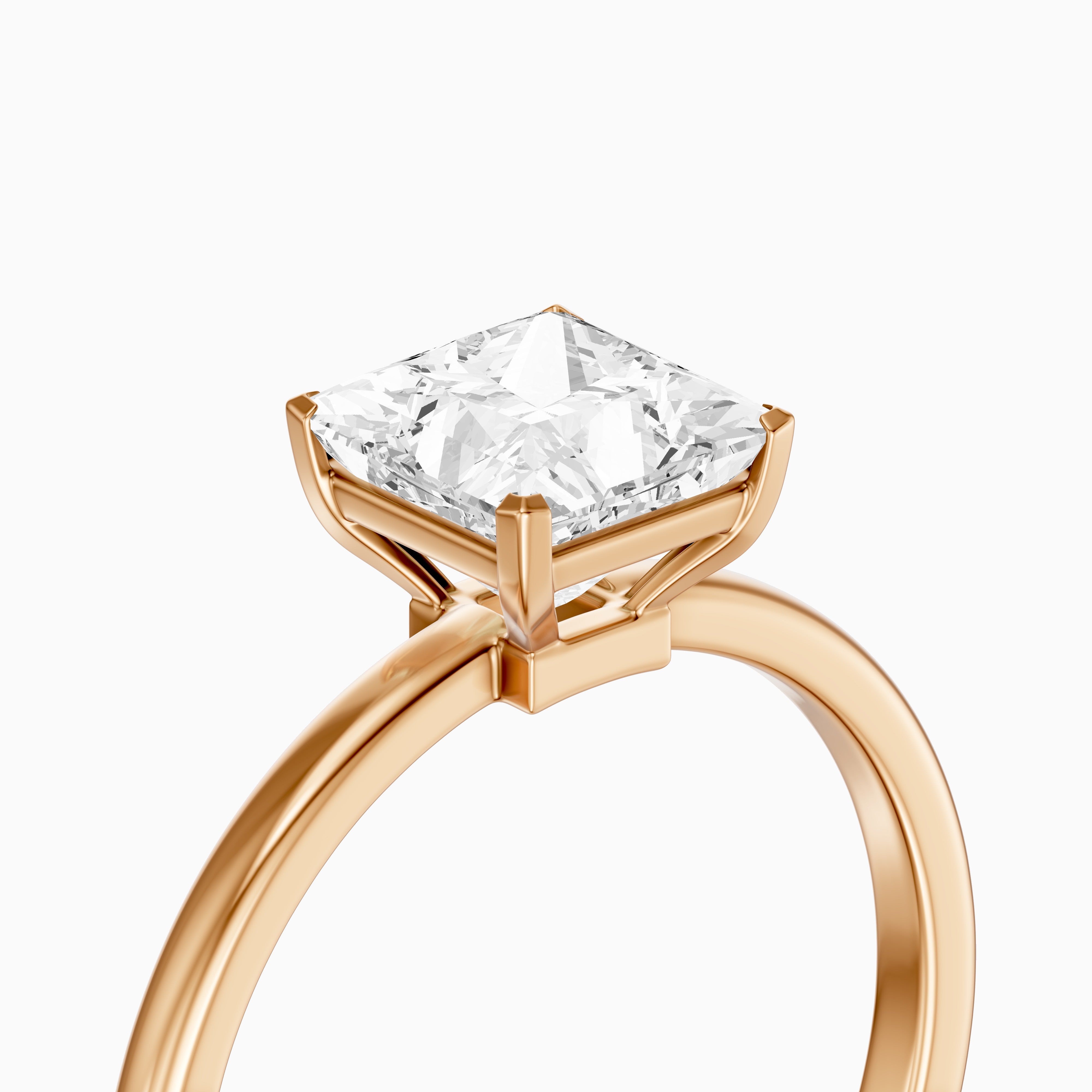 Sutton Princess Cut Low Profile Solitaire Lab Grown Diamond Ring