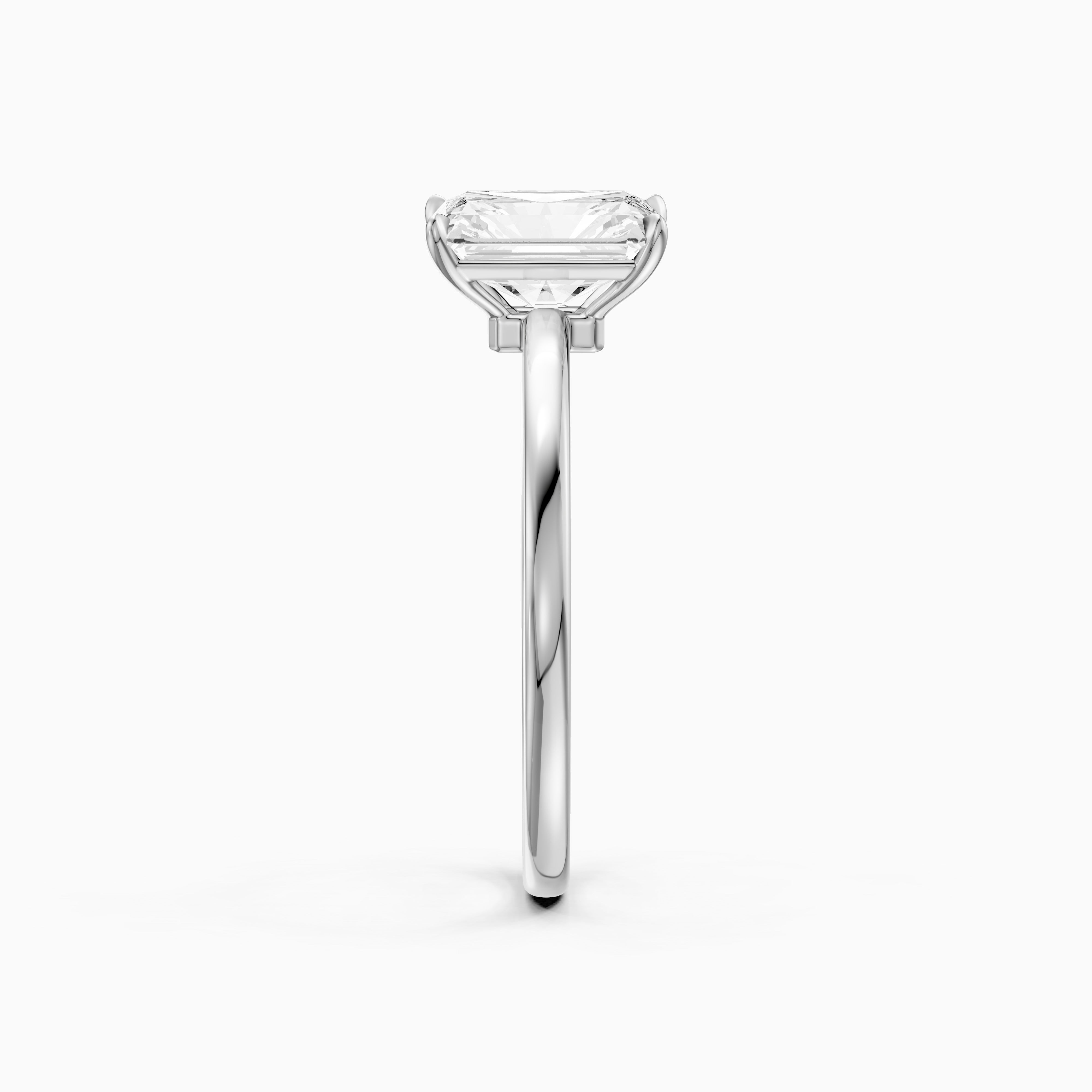 Tinaya Radiant Cut Low Profile Solitaire Moissanite Diamond Ring