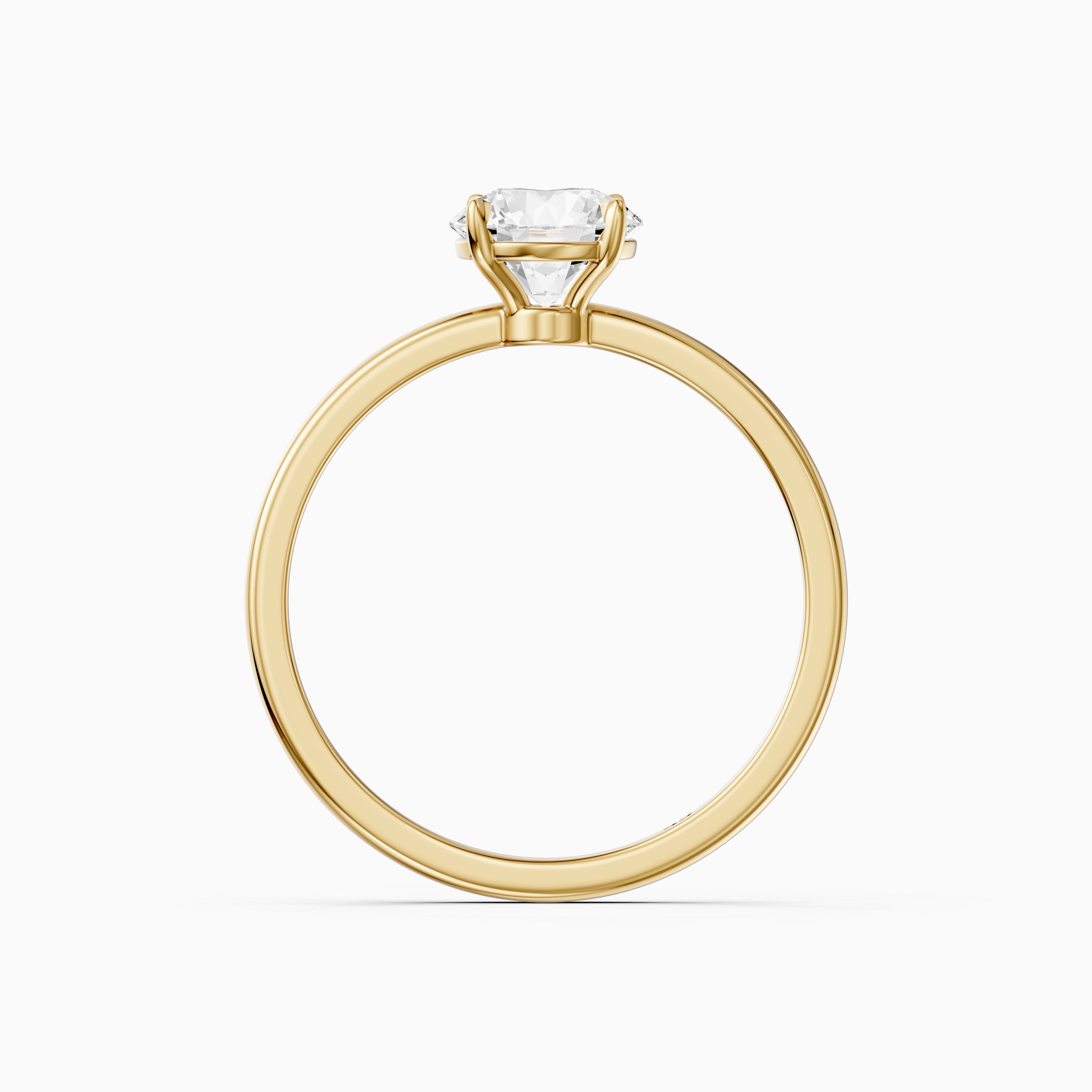 Tinlee Round Cut Low Profile Solitaire Moissanite Diamond Ring