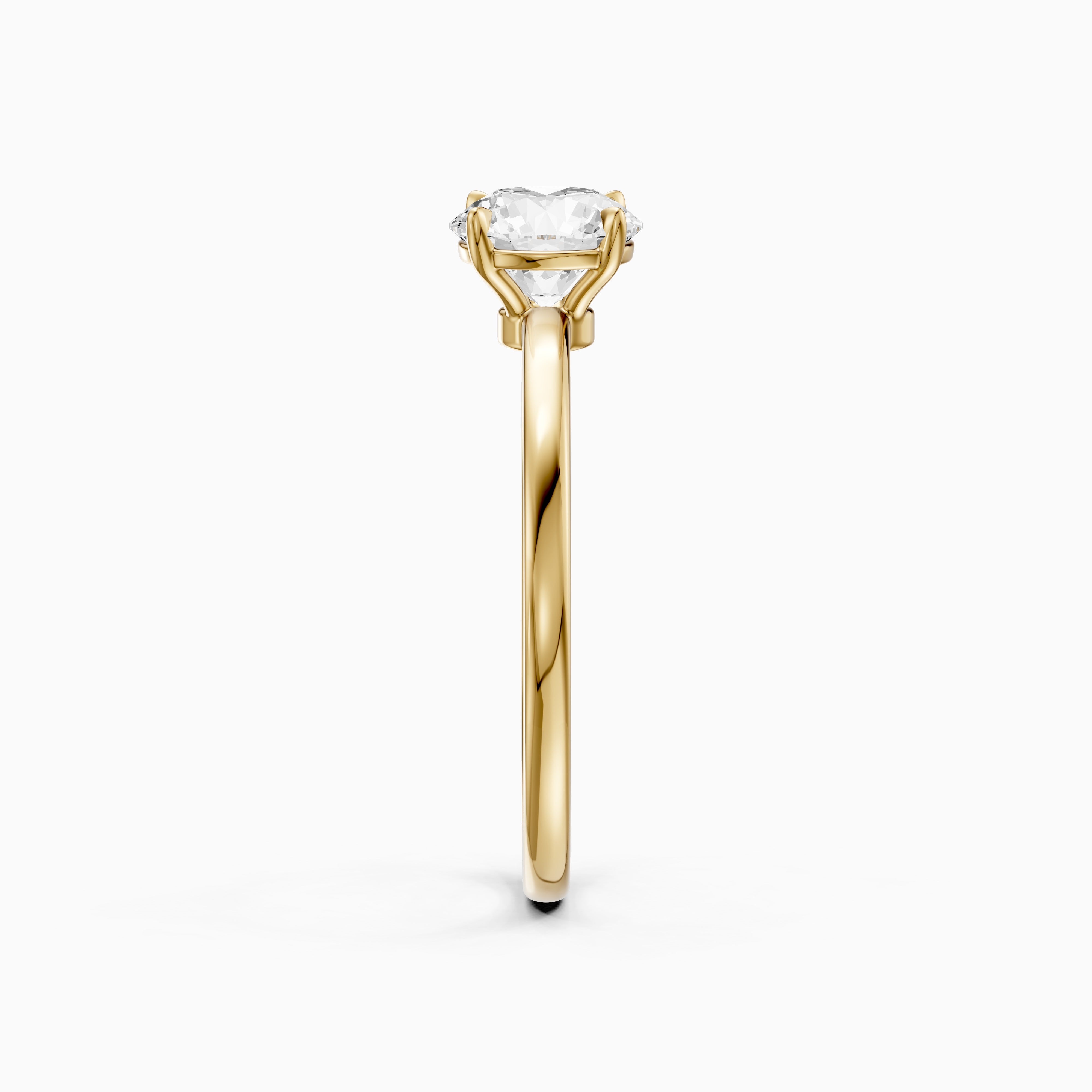 Tinlee Round Cut Low Profile Solitaire Moissanite Diamond Ring