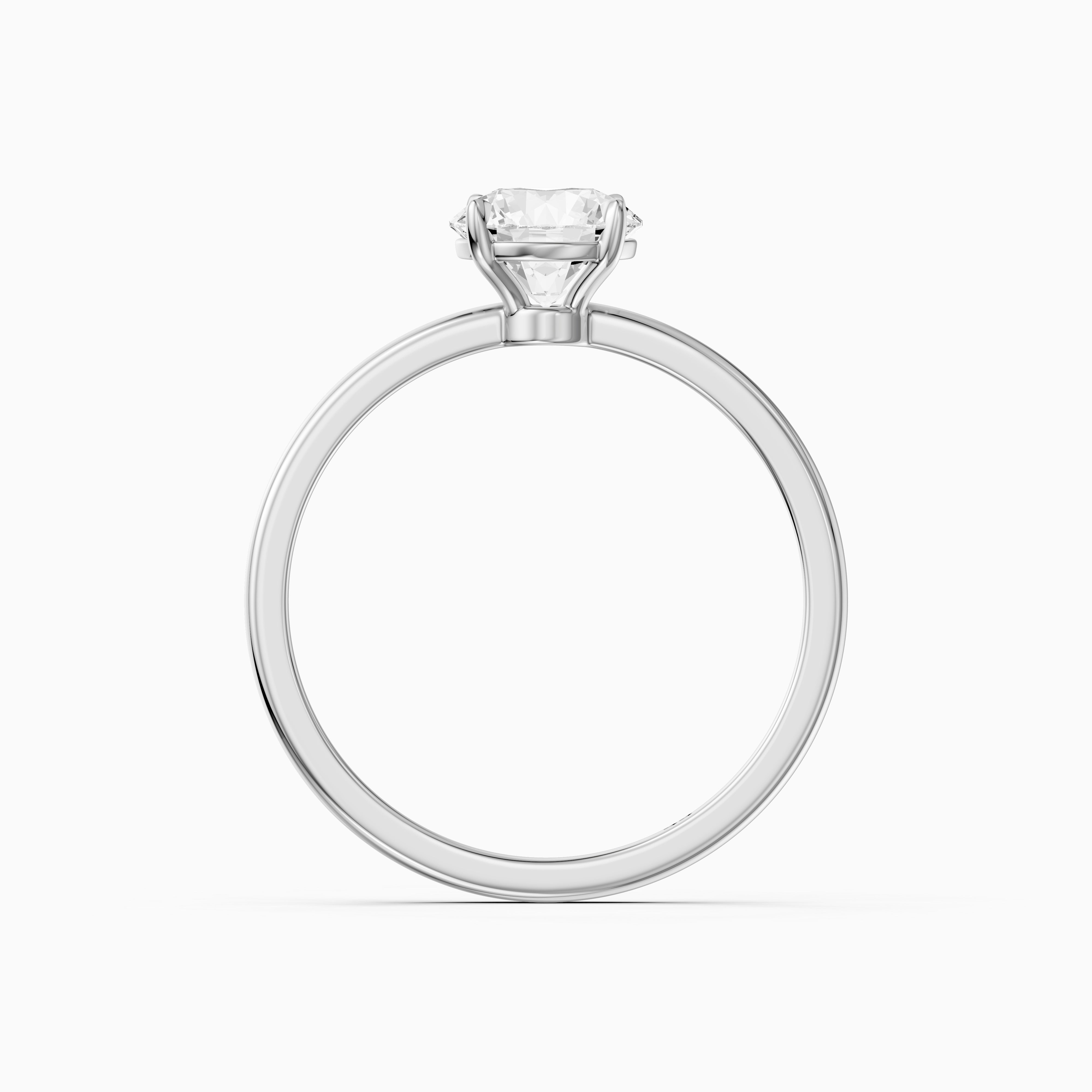 Tinlee Round Cut Low Profile Solitaire Moissanite Diamond Ring