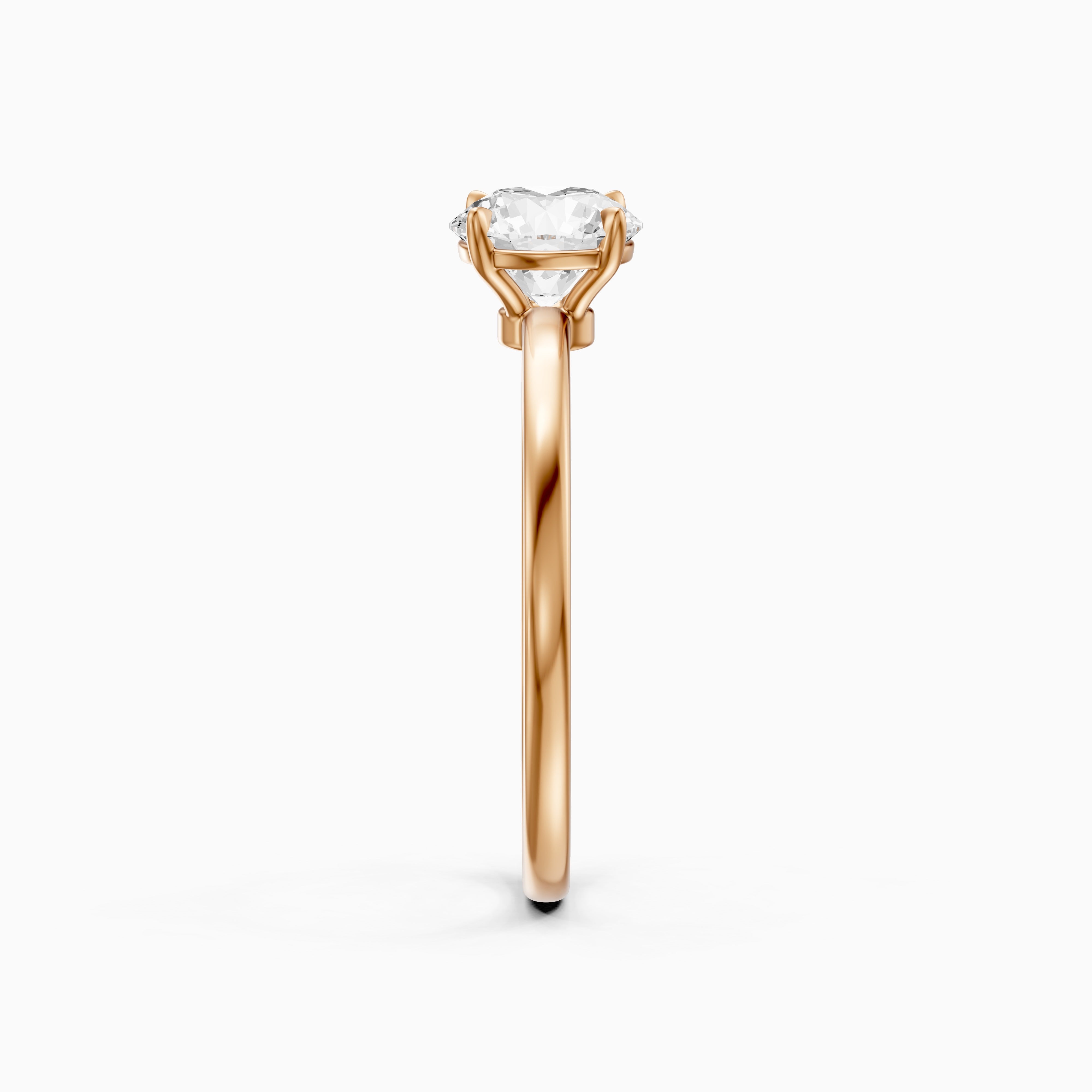 Tinlee Round Cut Low Profile Solitaire Moissanite Diamond Ring