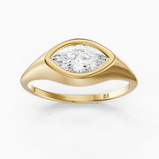 Tionna Marquise Cut East West Bezel Set Moissanite Diamond Ring