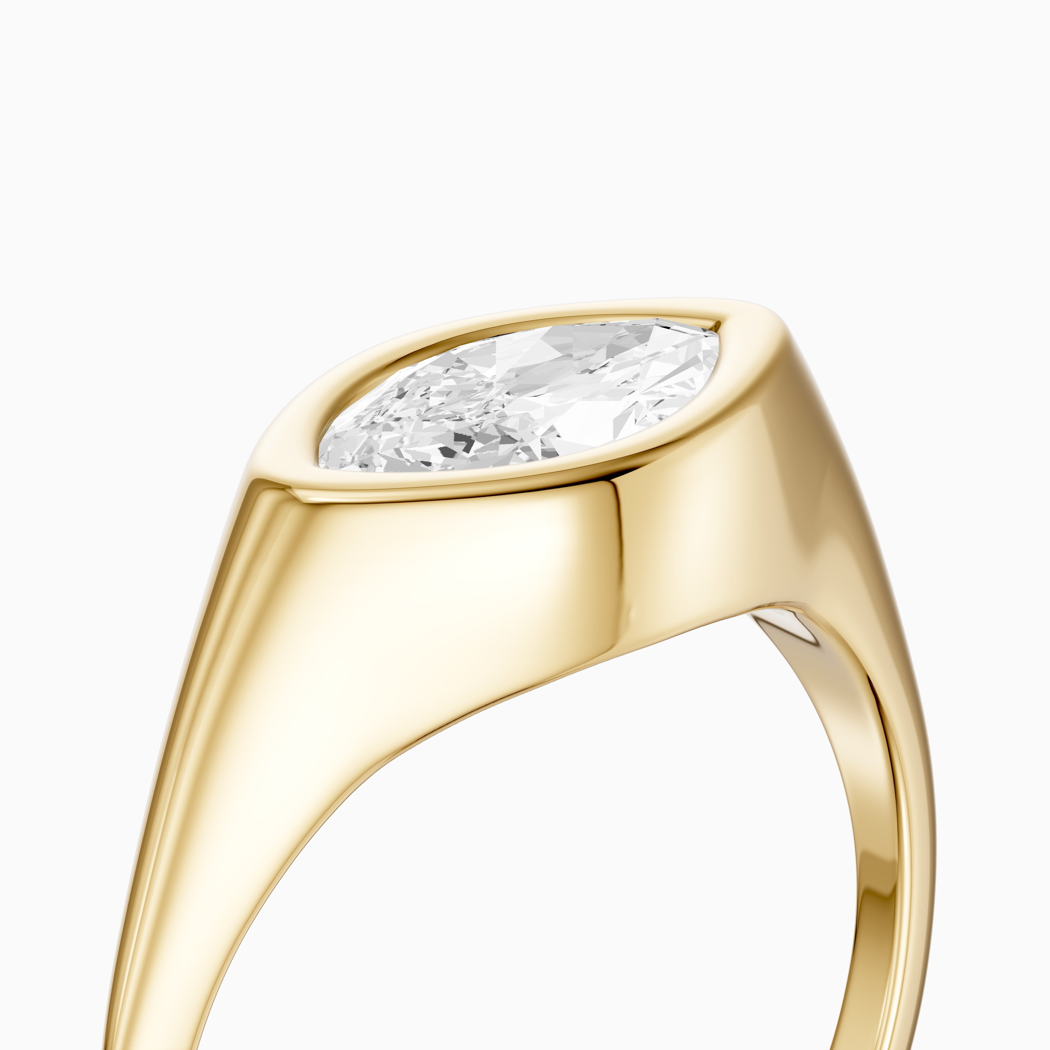 Tionna Marquise Cut East West Bezel Set Lab Grown Diamond Ring