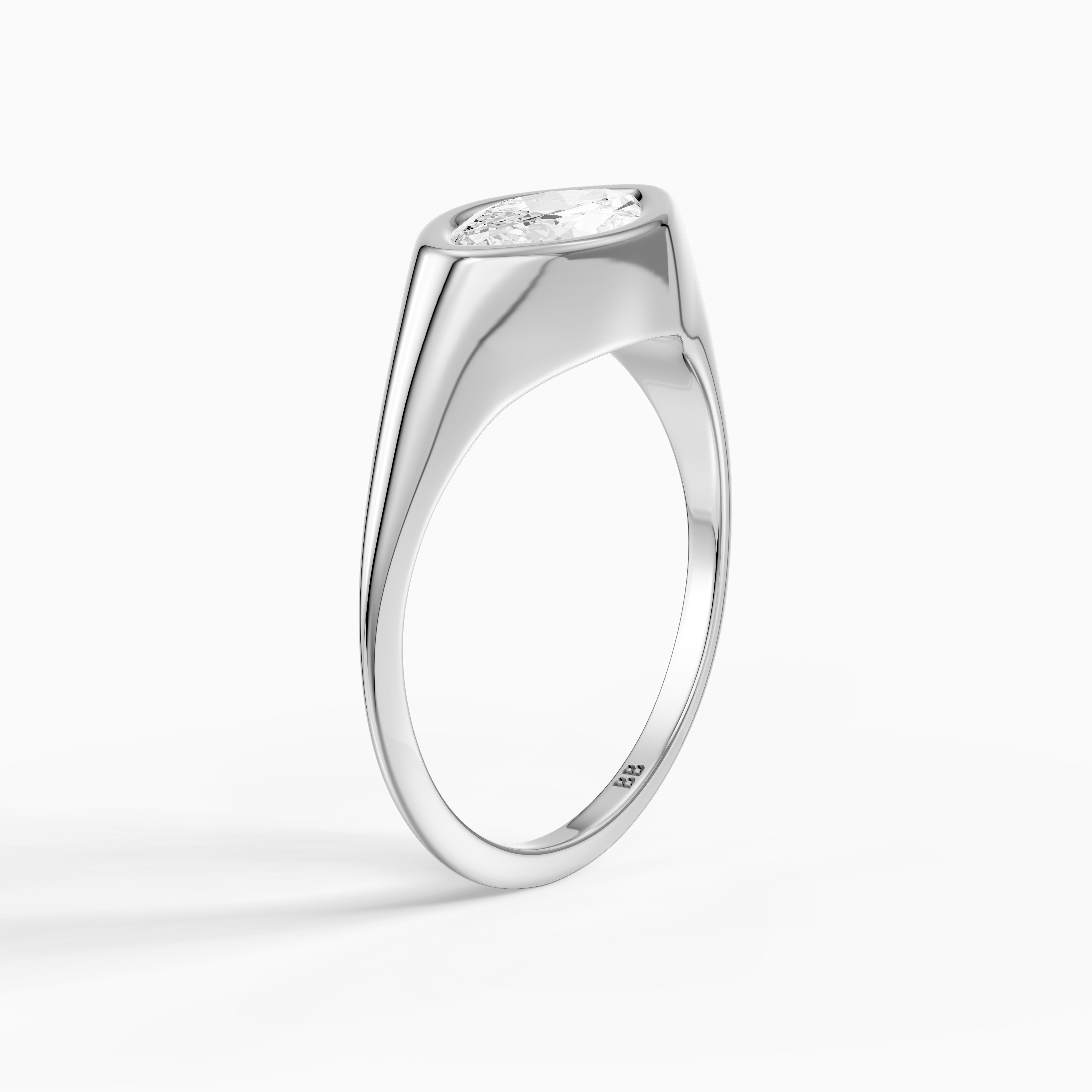Tionna Marquise Cut East West Bezel Set Lab Grown Diamond Ring