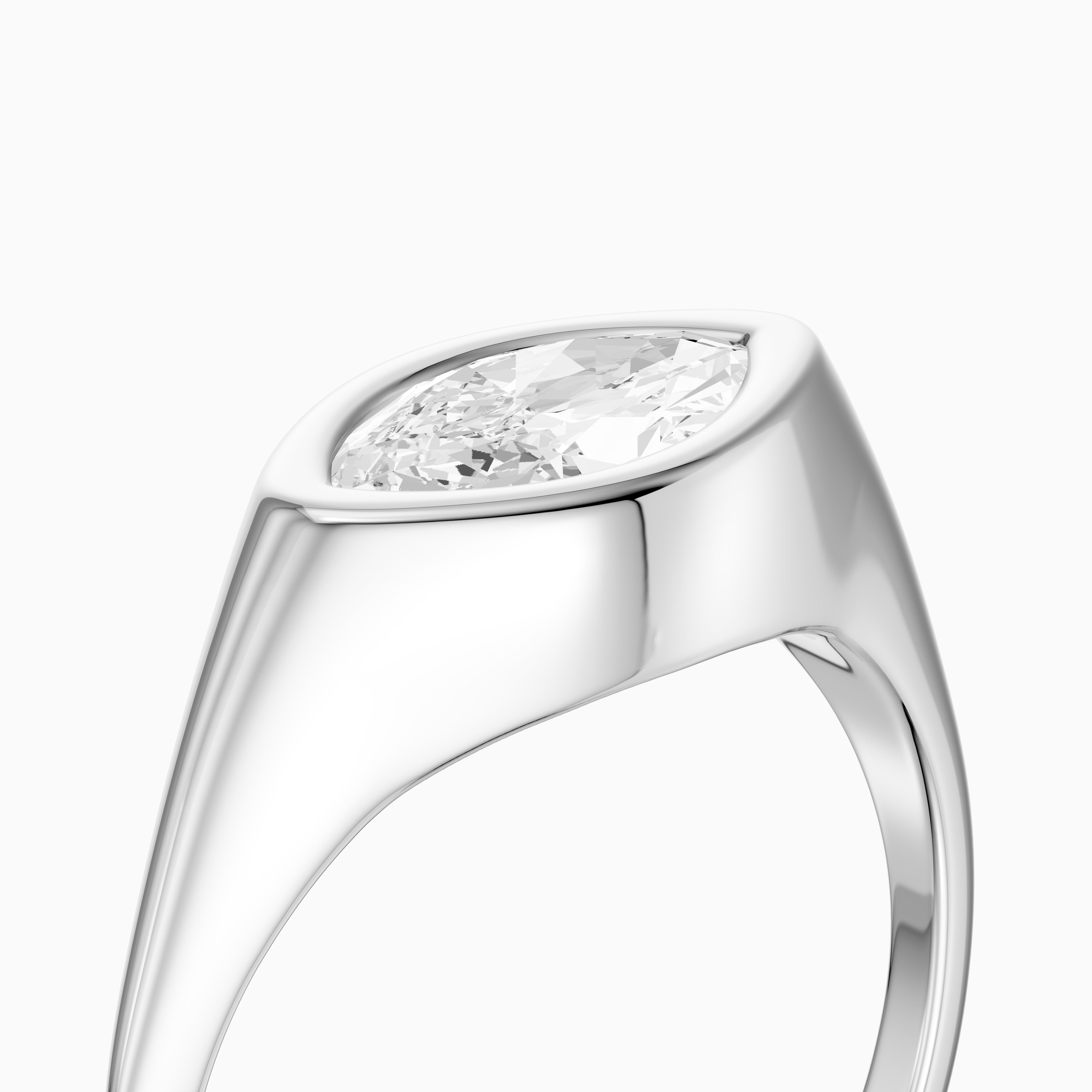 Tionna Marquise Cut East West Bezel Set Lab Grown Diamond Ring