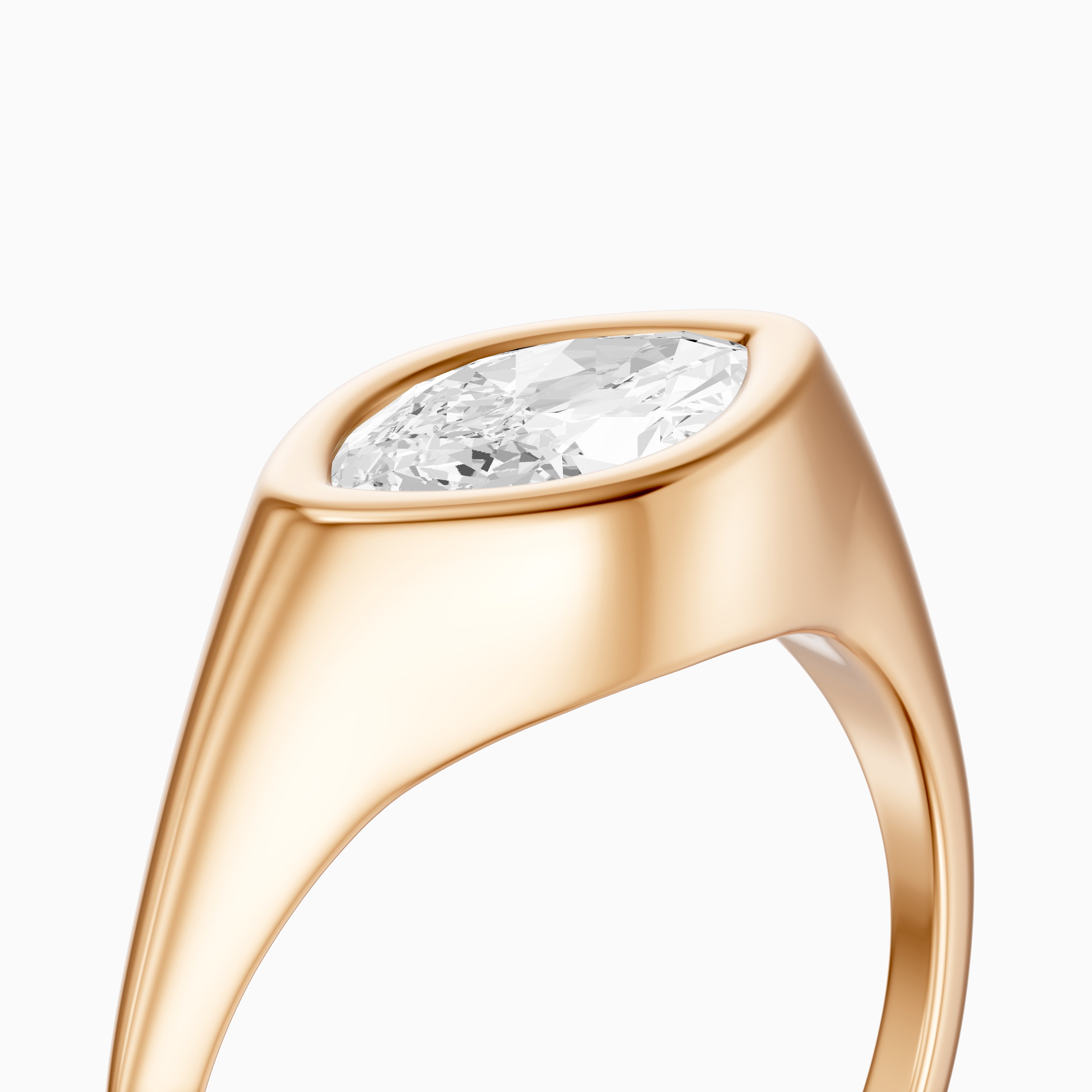 Tionna Marquise Cut East West Bezel Set Lab Grown Diamond Ring