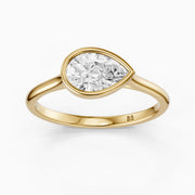 Madison Pear Cut East West Bezel Lab Grown Diamond Engagement Ring