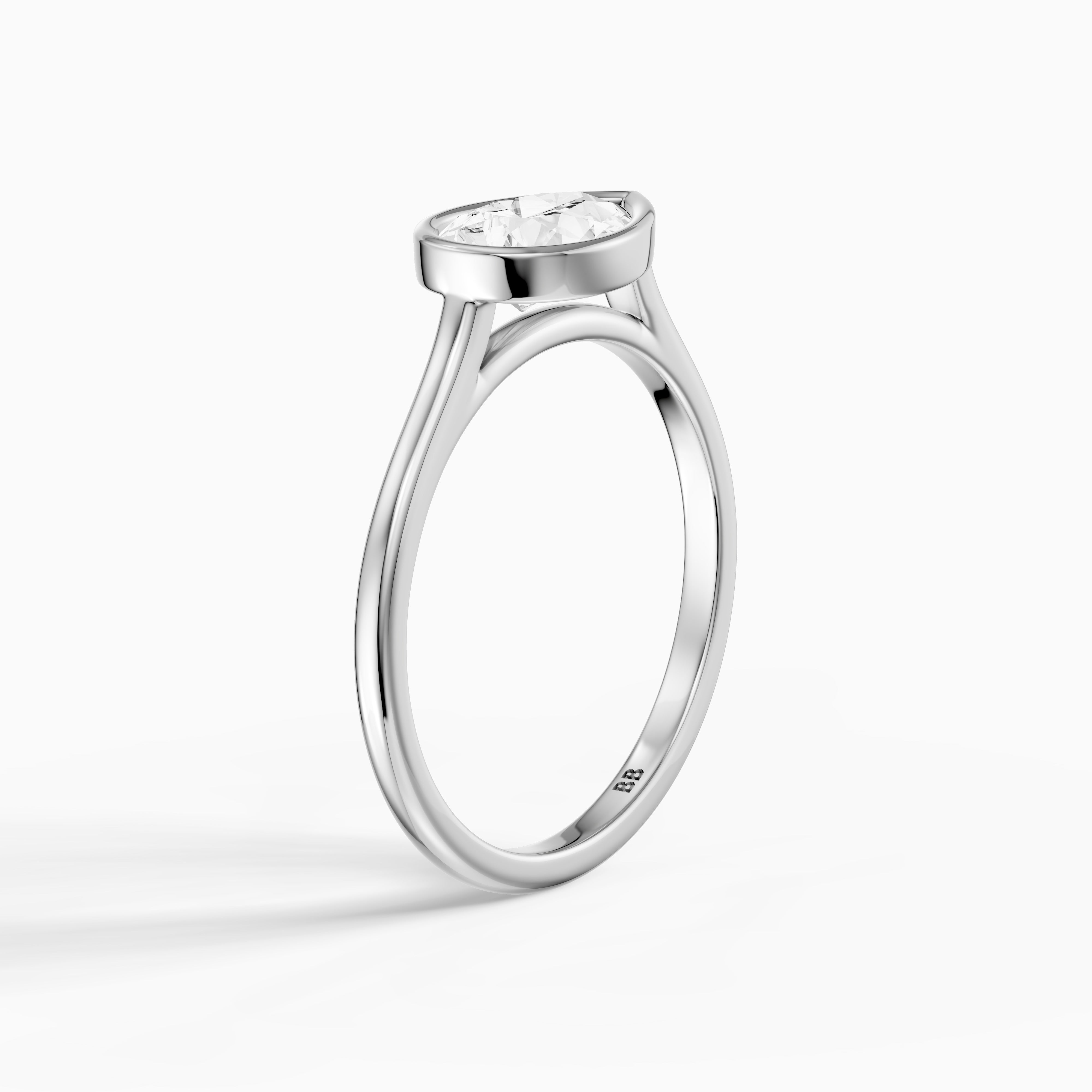 Madison Pear Cut East West Bezel Lab Grown Diamond Engagement Ring