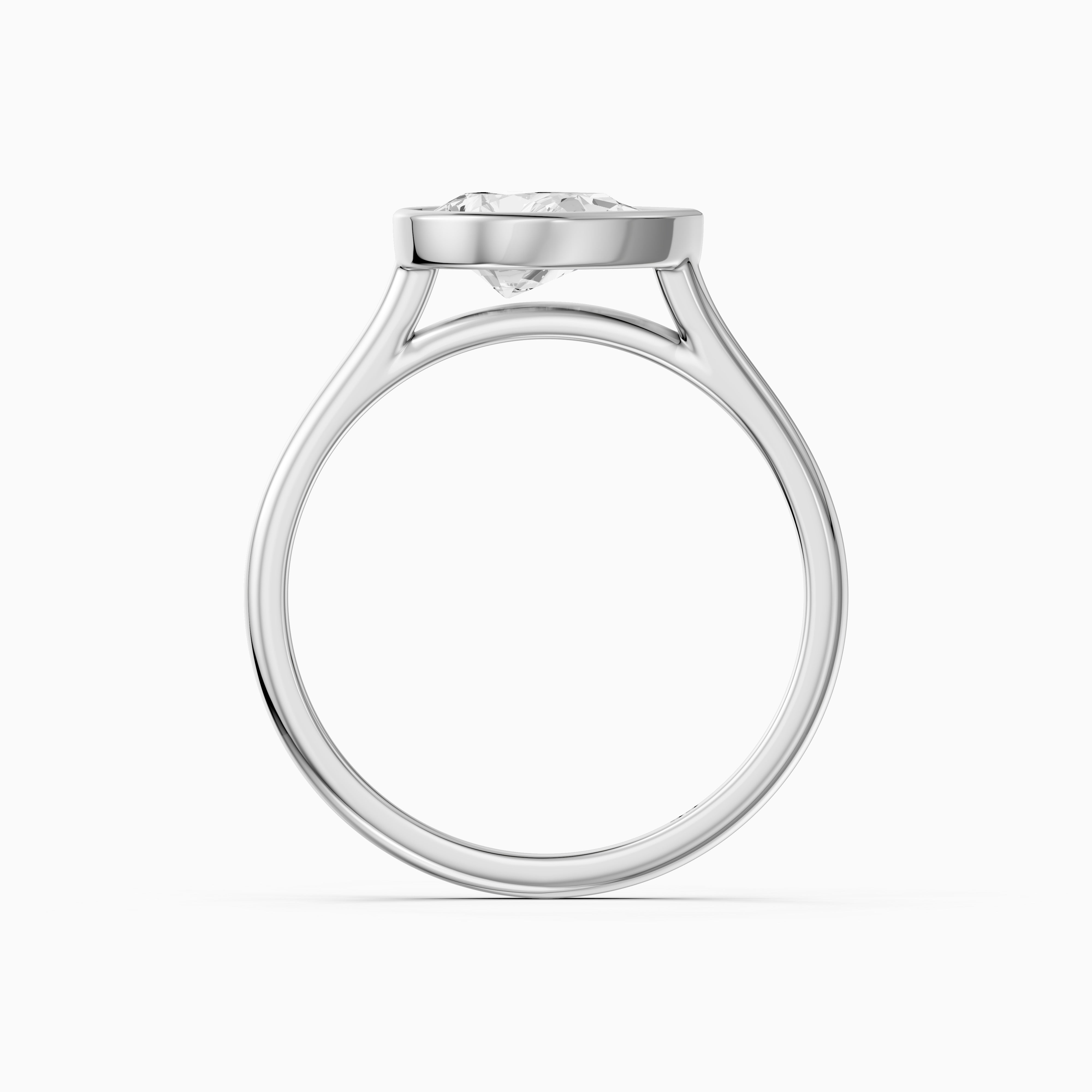 Madison Pear Cut East West Bezel Lab Grown Diamond Engagement Ring