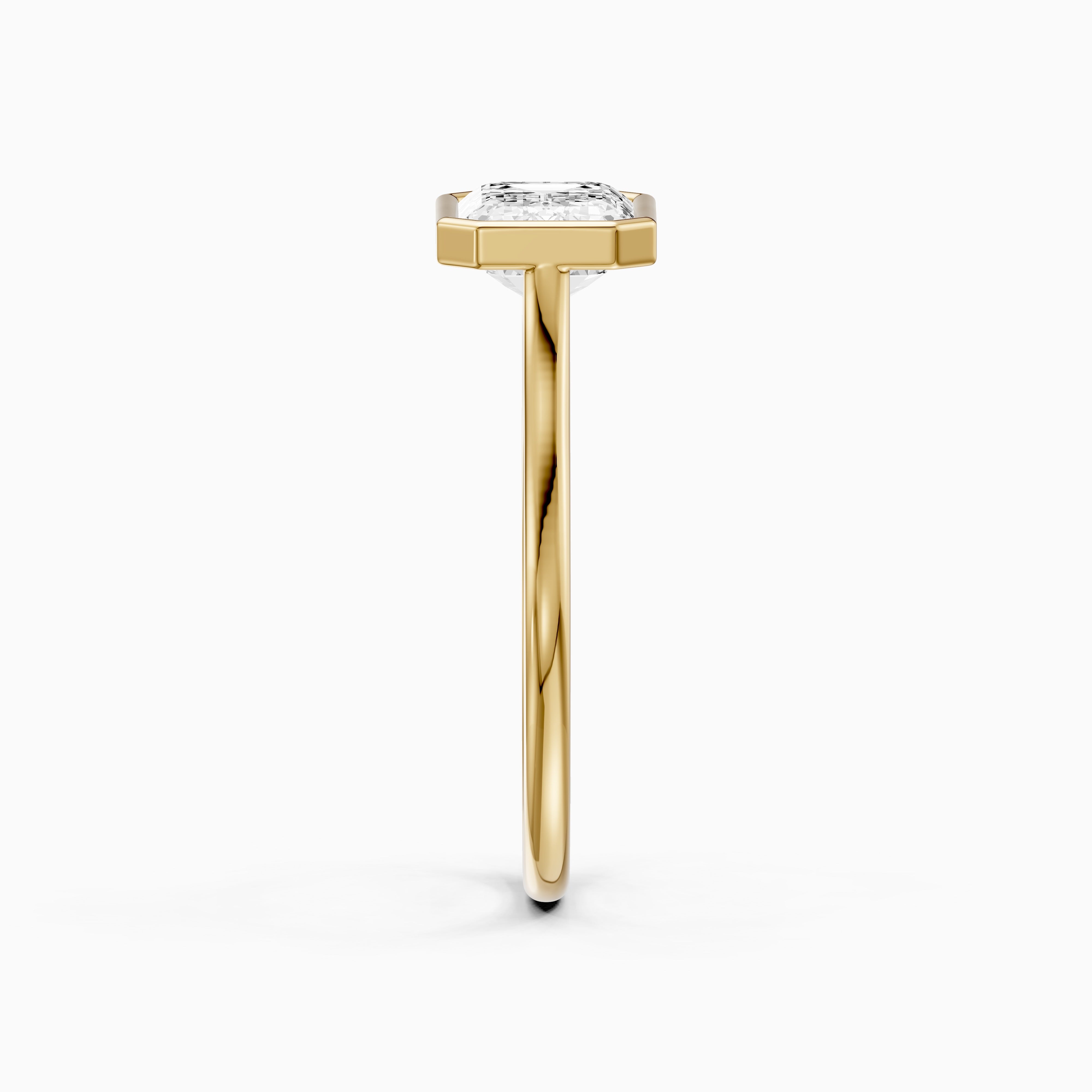 Abigail Emerald Cut East West Bezel Set Solitaire Lab Grown Diamond Ring