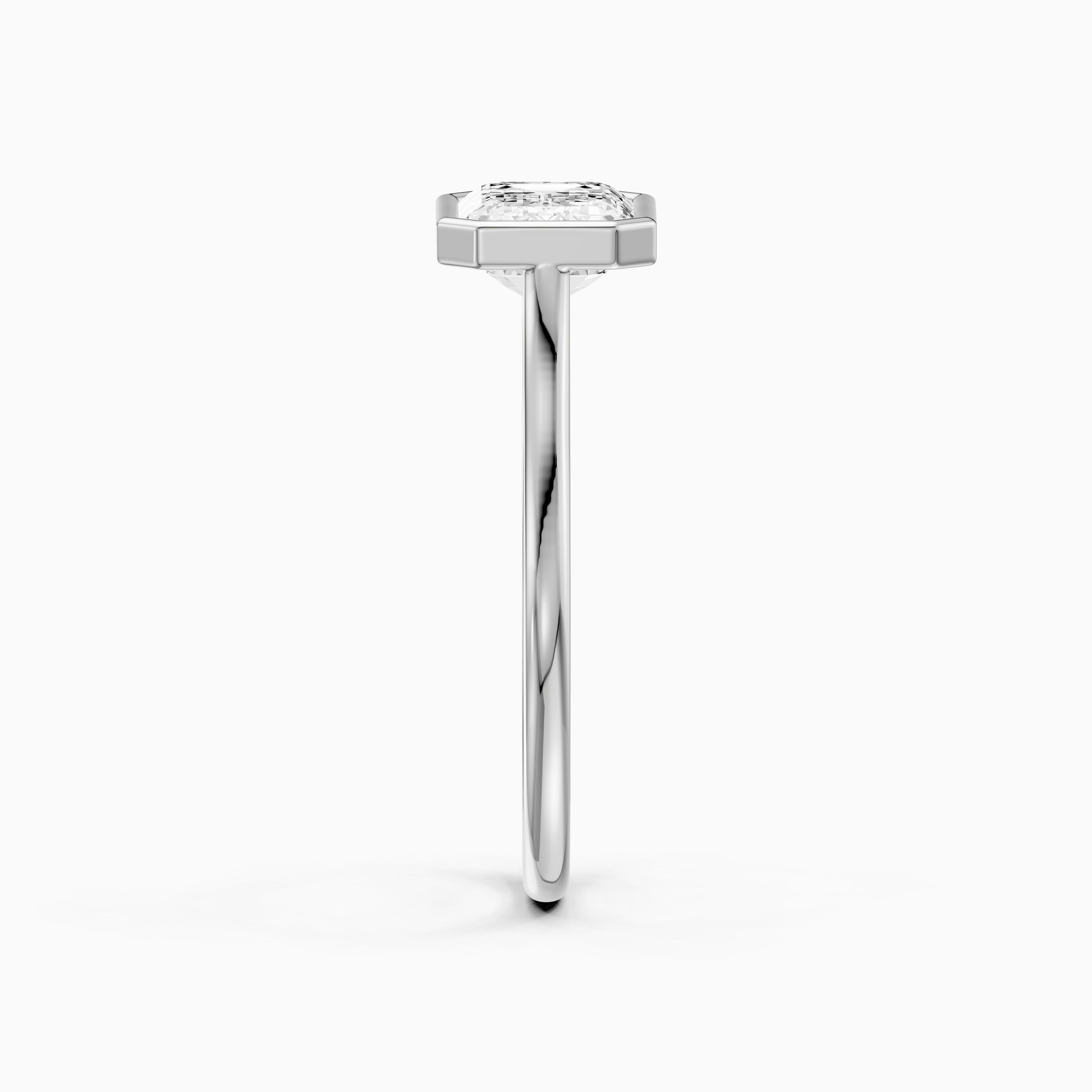 Abigail Emerald Cut East West Bezel Set Solitaire Lab Grown Diamond Ring