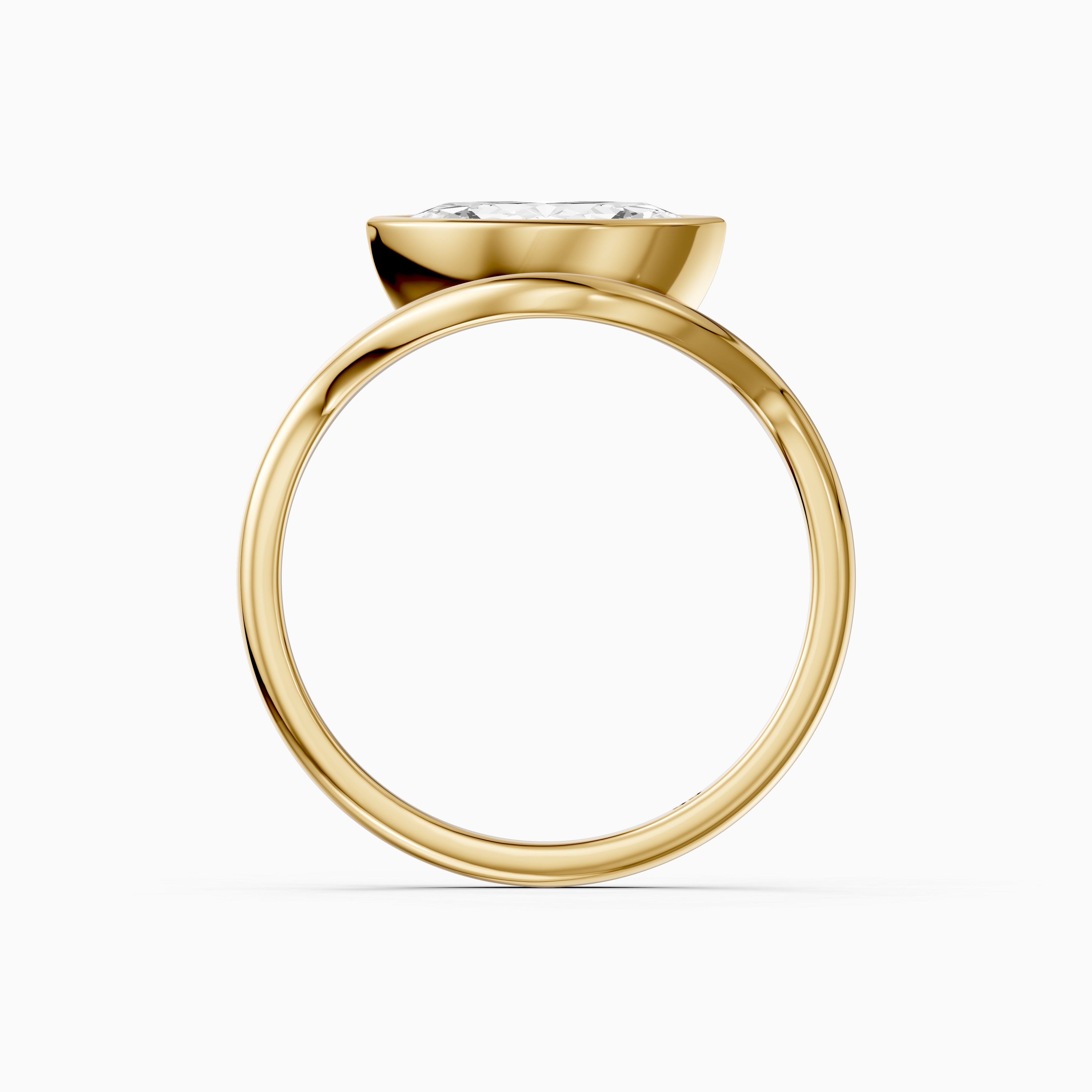 Eleanor Marquise Cut East West Bezel Set Moissanite Diamond Ring
