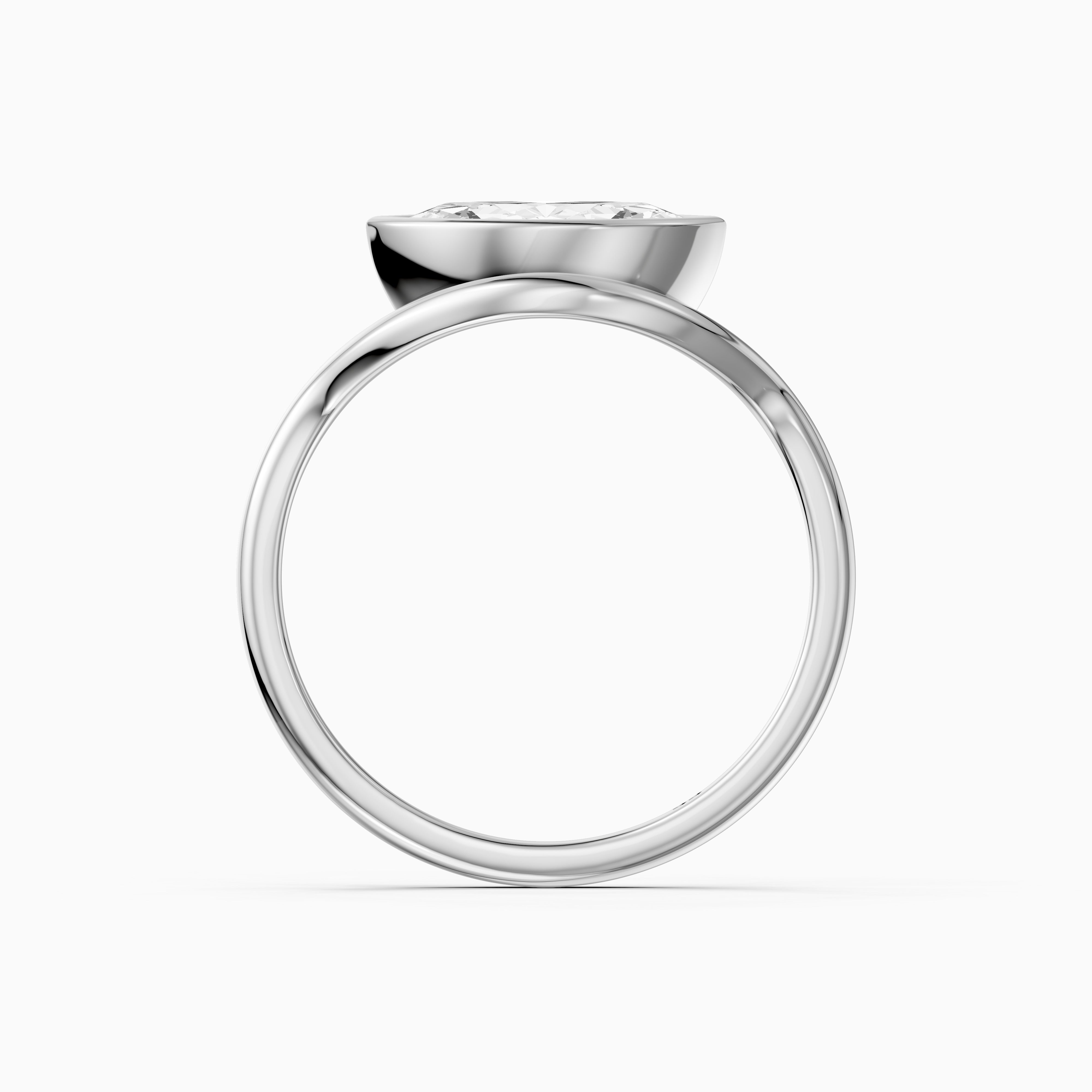 Eleanor Marquise Cut East West Bezel Set Moissanite Diamond Ring