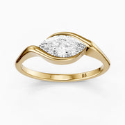 Natalie Marquise Cut East West Half Bezel Lab Grown Diamond Ring