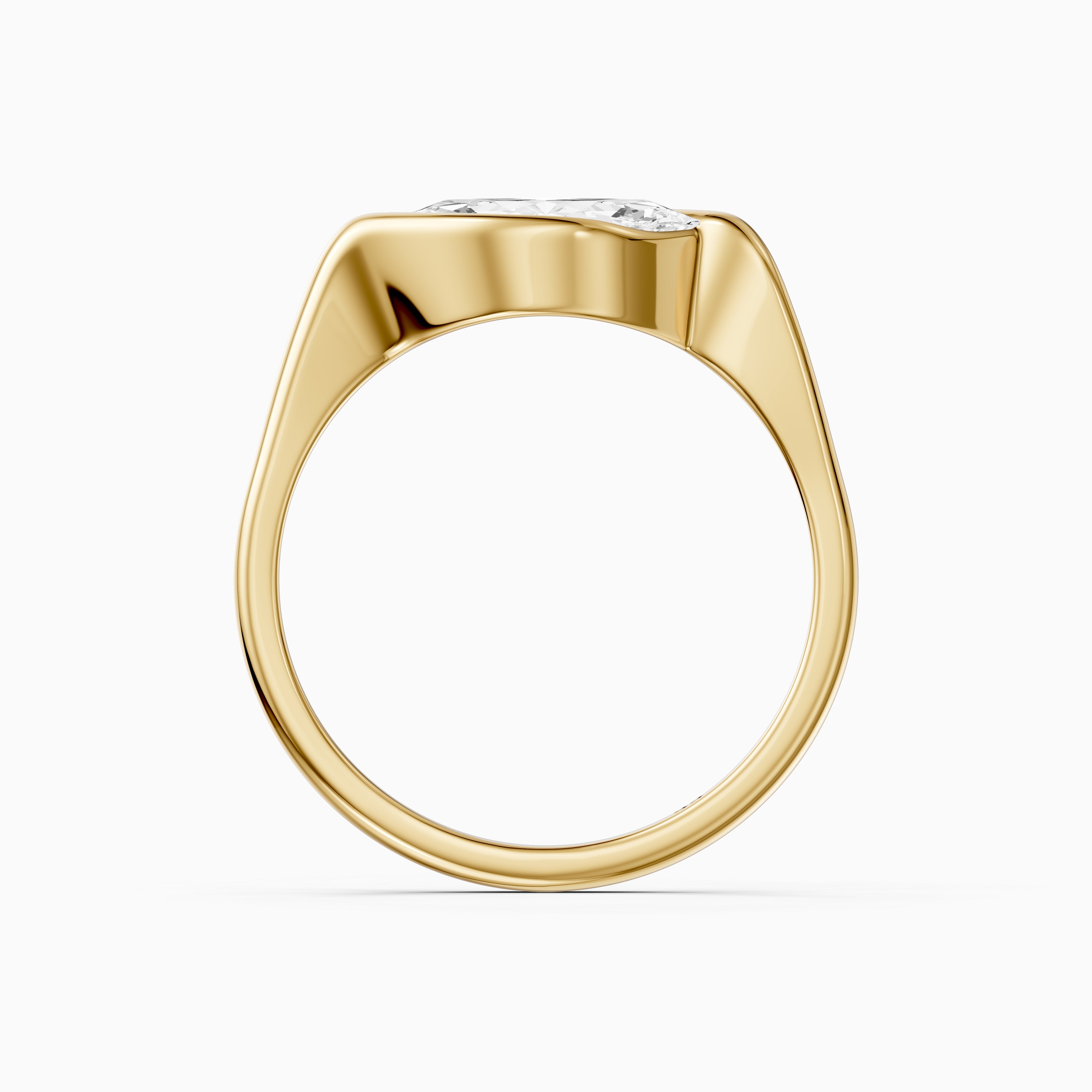 Natalie Marquise Cut East West Half Bezel Moissanite Diamond Ring