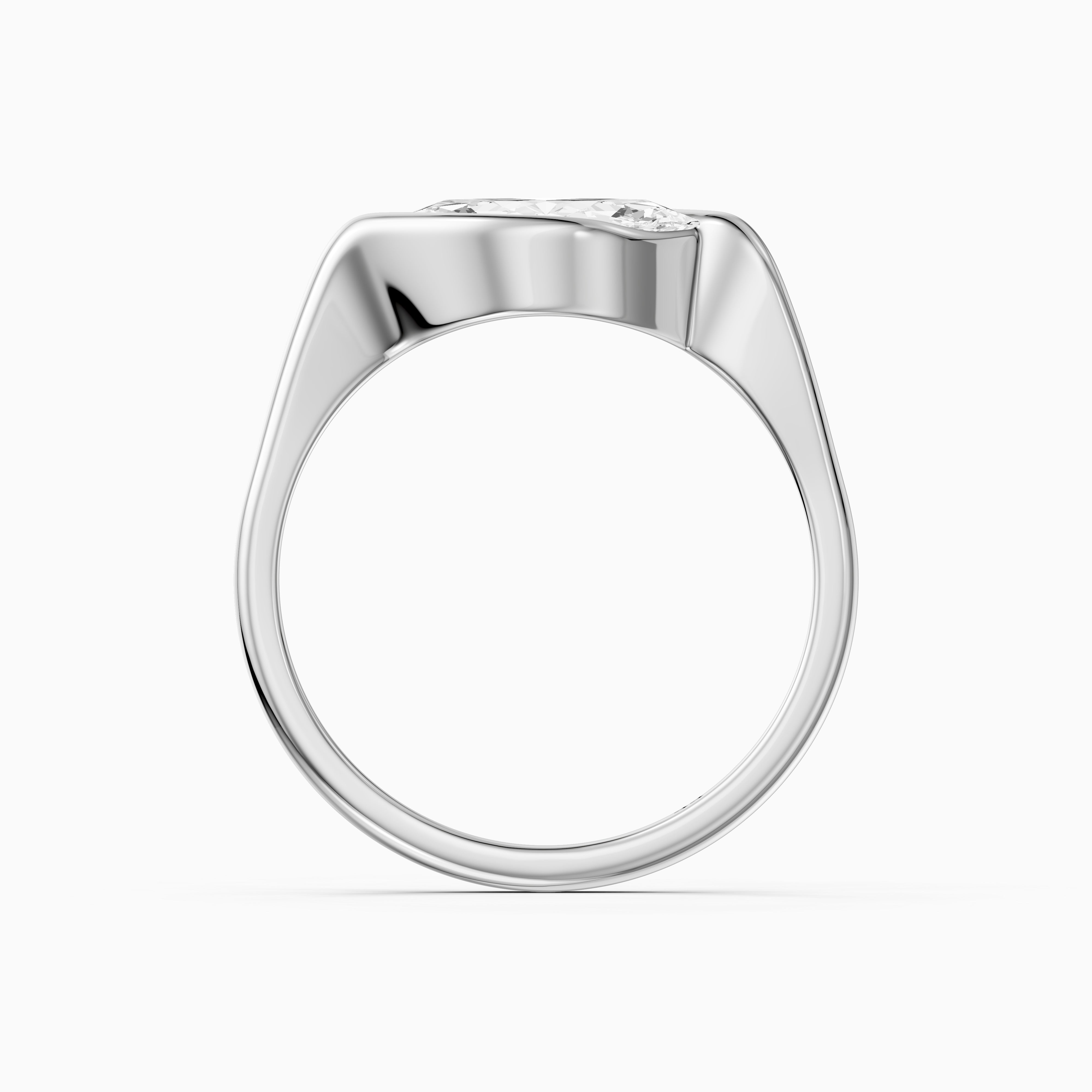 Natalie Marquise Cut East West Half Bezel Moissanite Diamond Ring