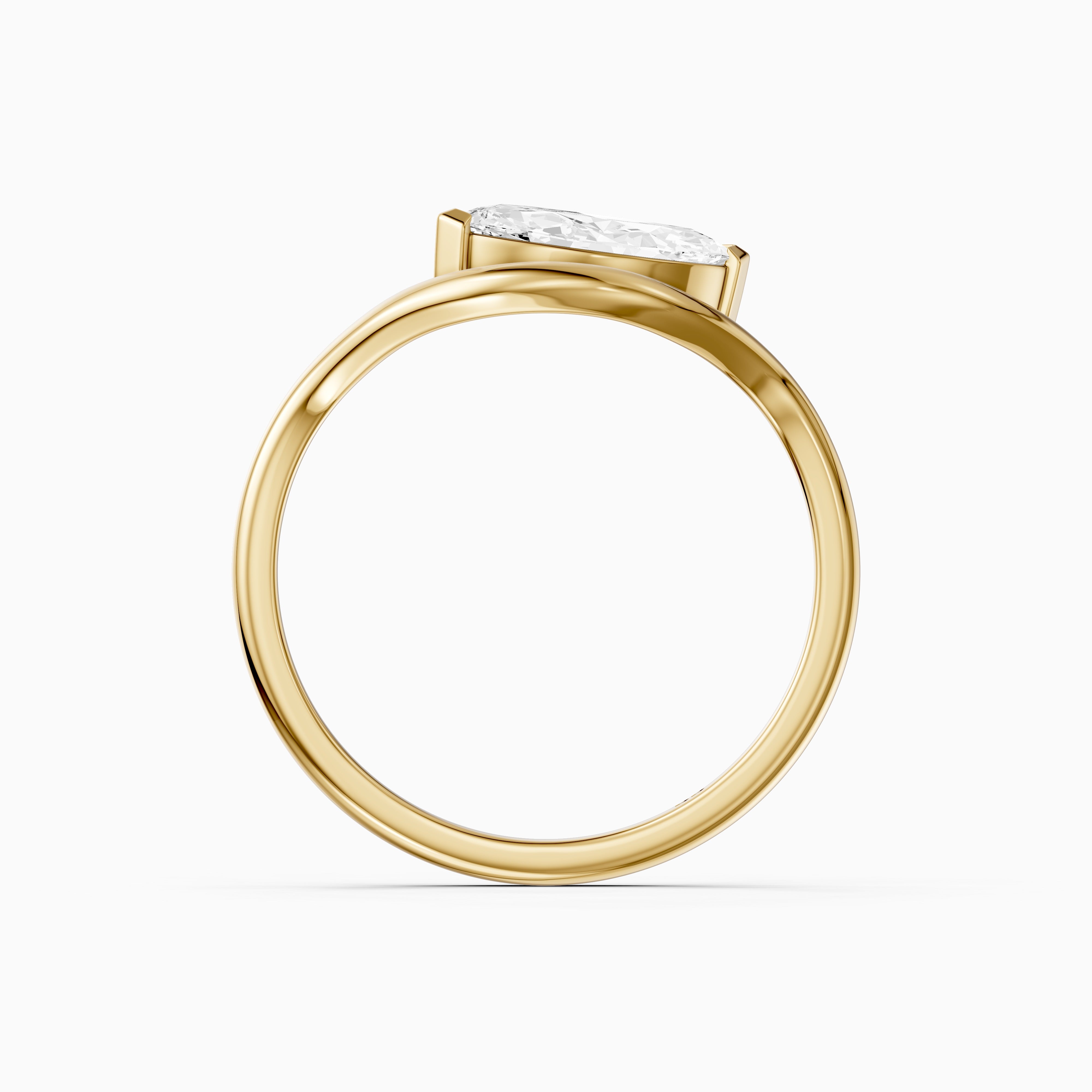 Lillian Marquise Cut East West Solitaire Moissanite Diamond Ring