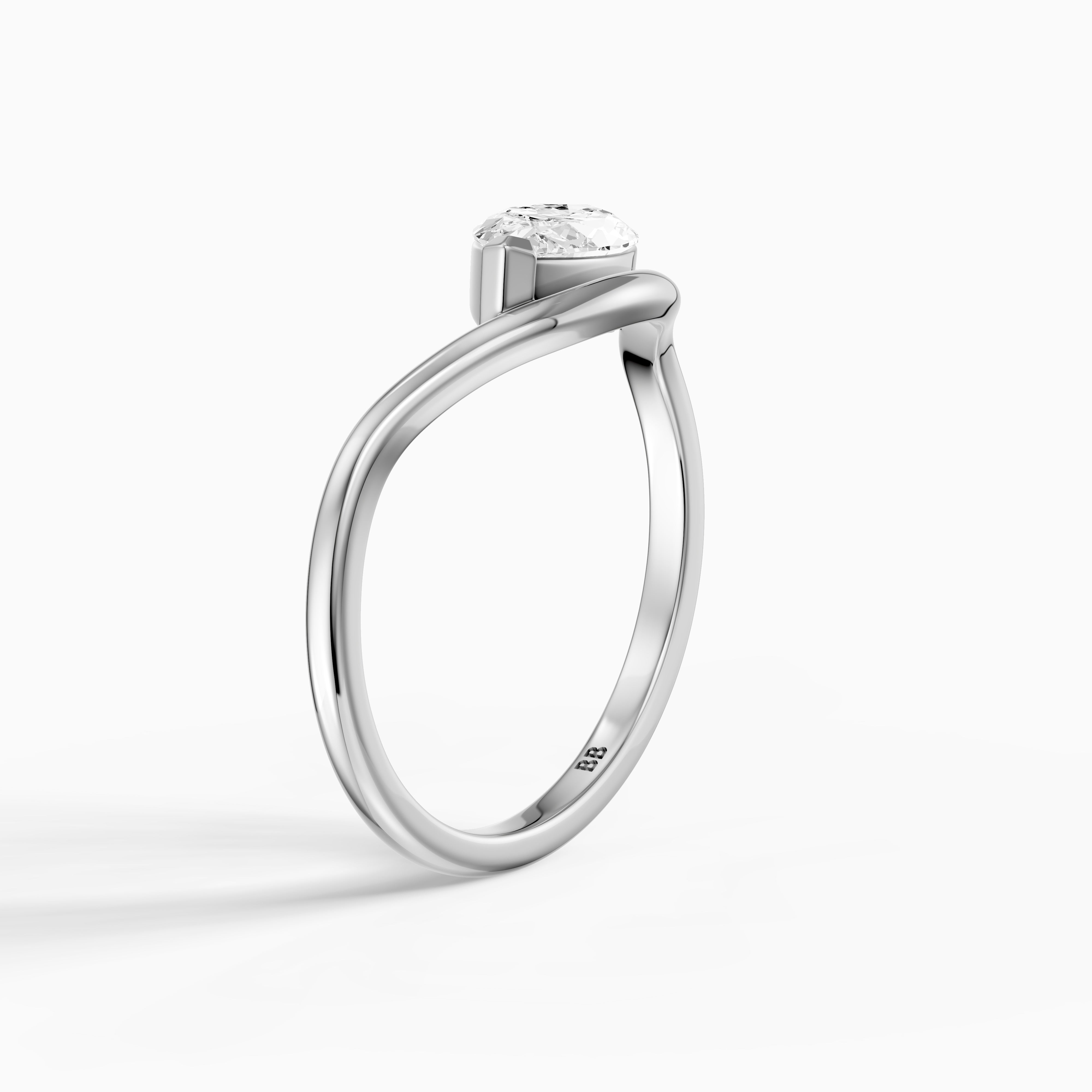 Lillian Marquise Cut East West Solitaire Moissanite Diamond Ring
