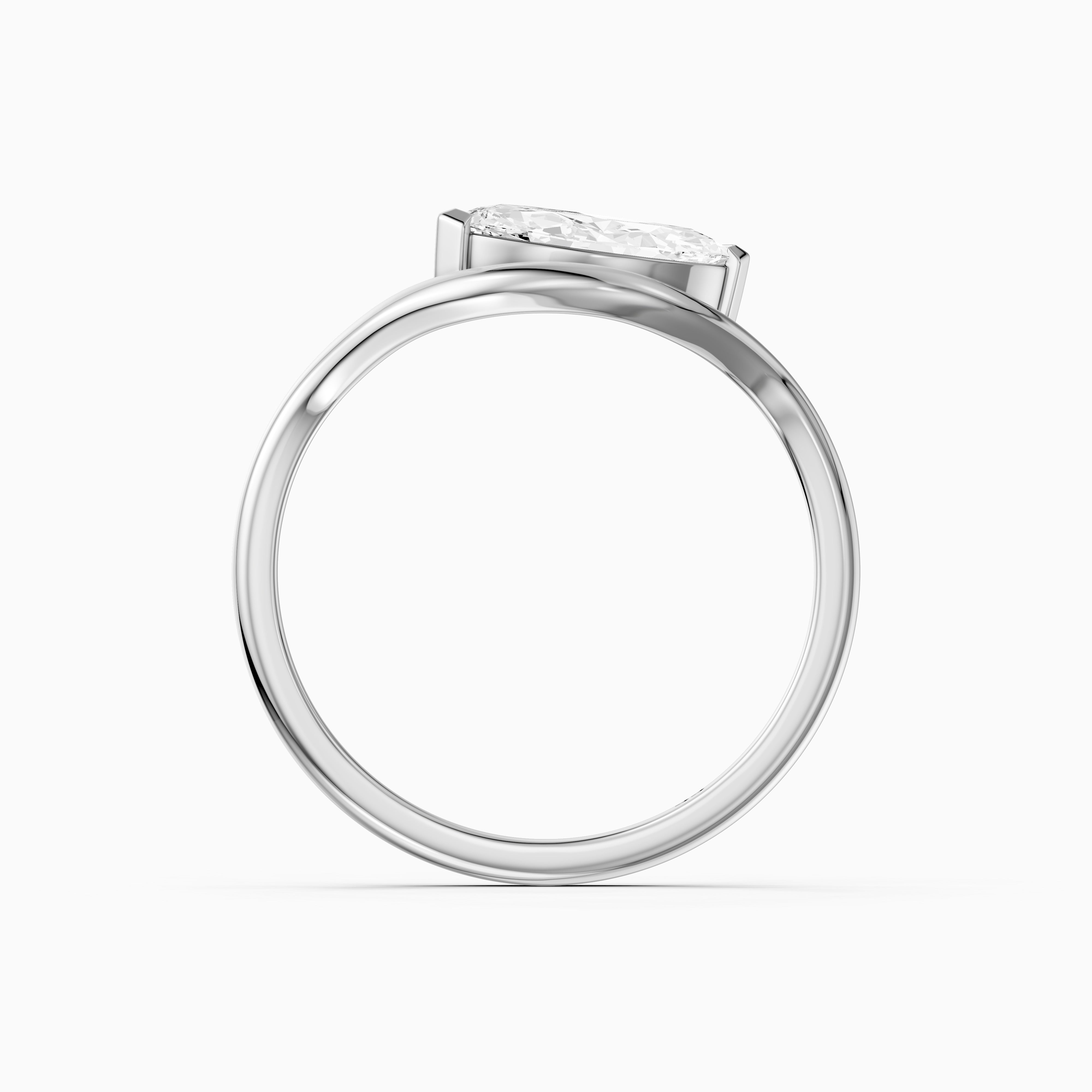 Lillian Marquise Cut East West Solitaire Moissanite Diamond Ring