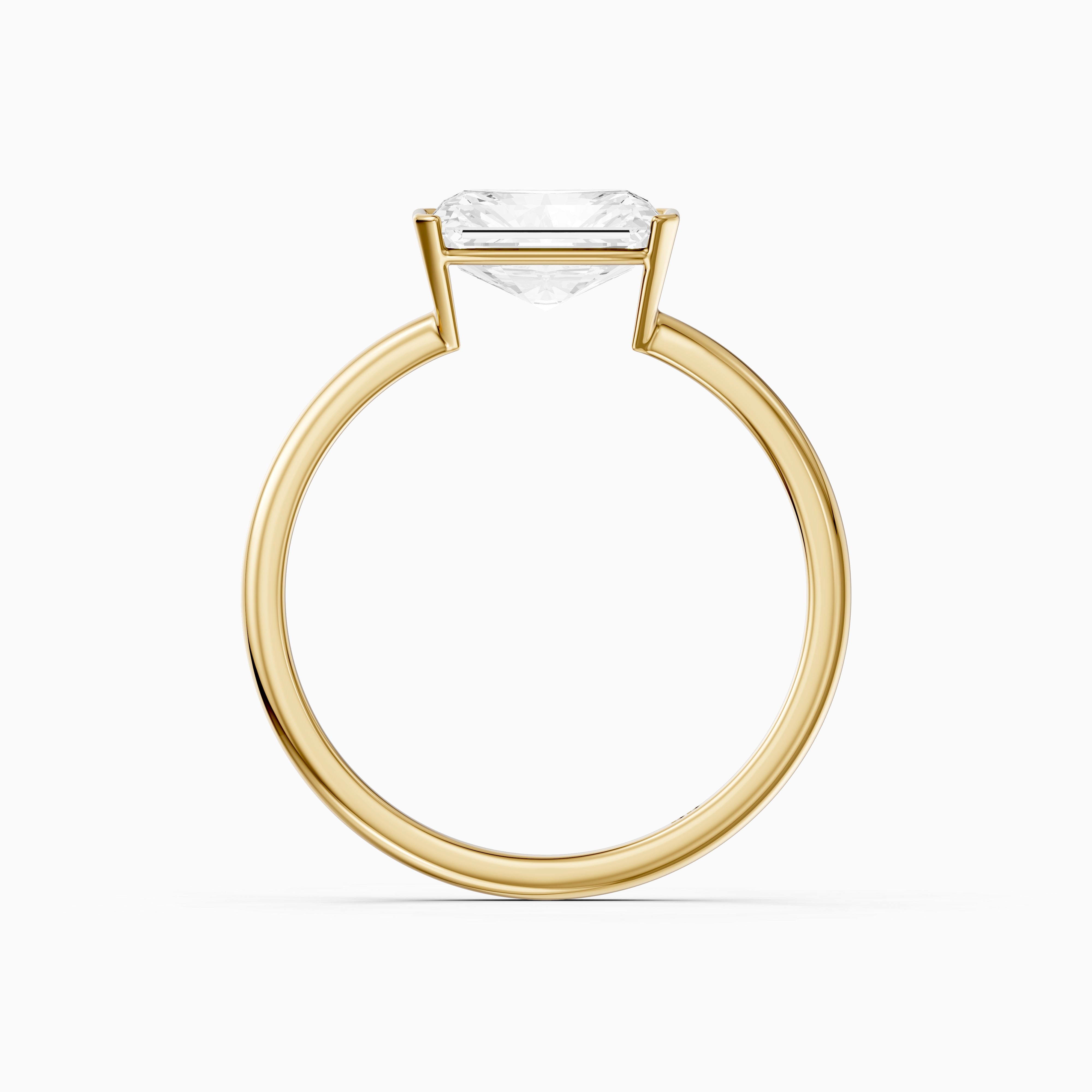 Penelope Radiant Cut East West Half Bezel Lab Grown Diamond Ring