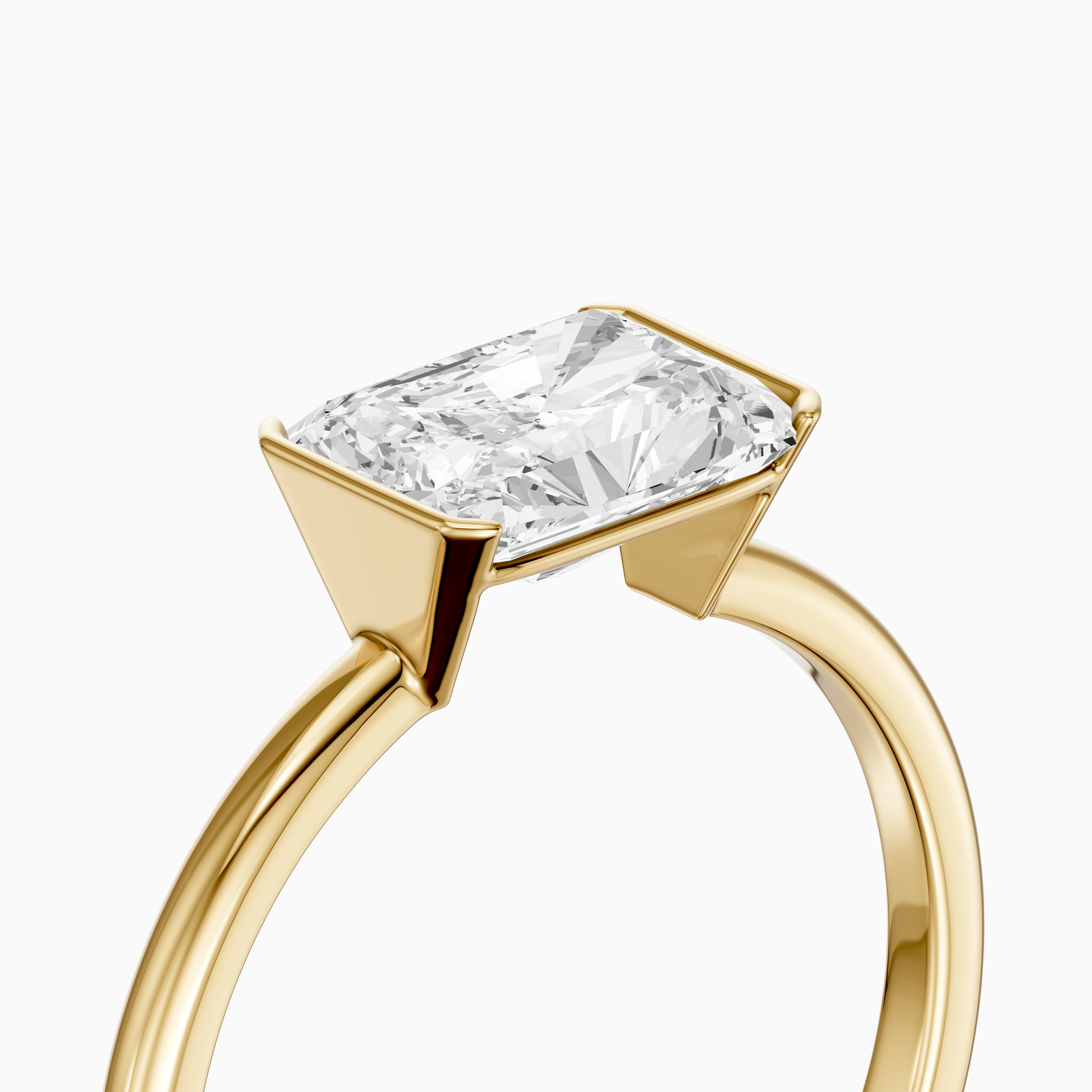 Penelope Radiant Cut East West Half Bezel Lab Grown Diamond Ring