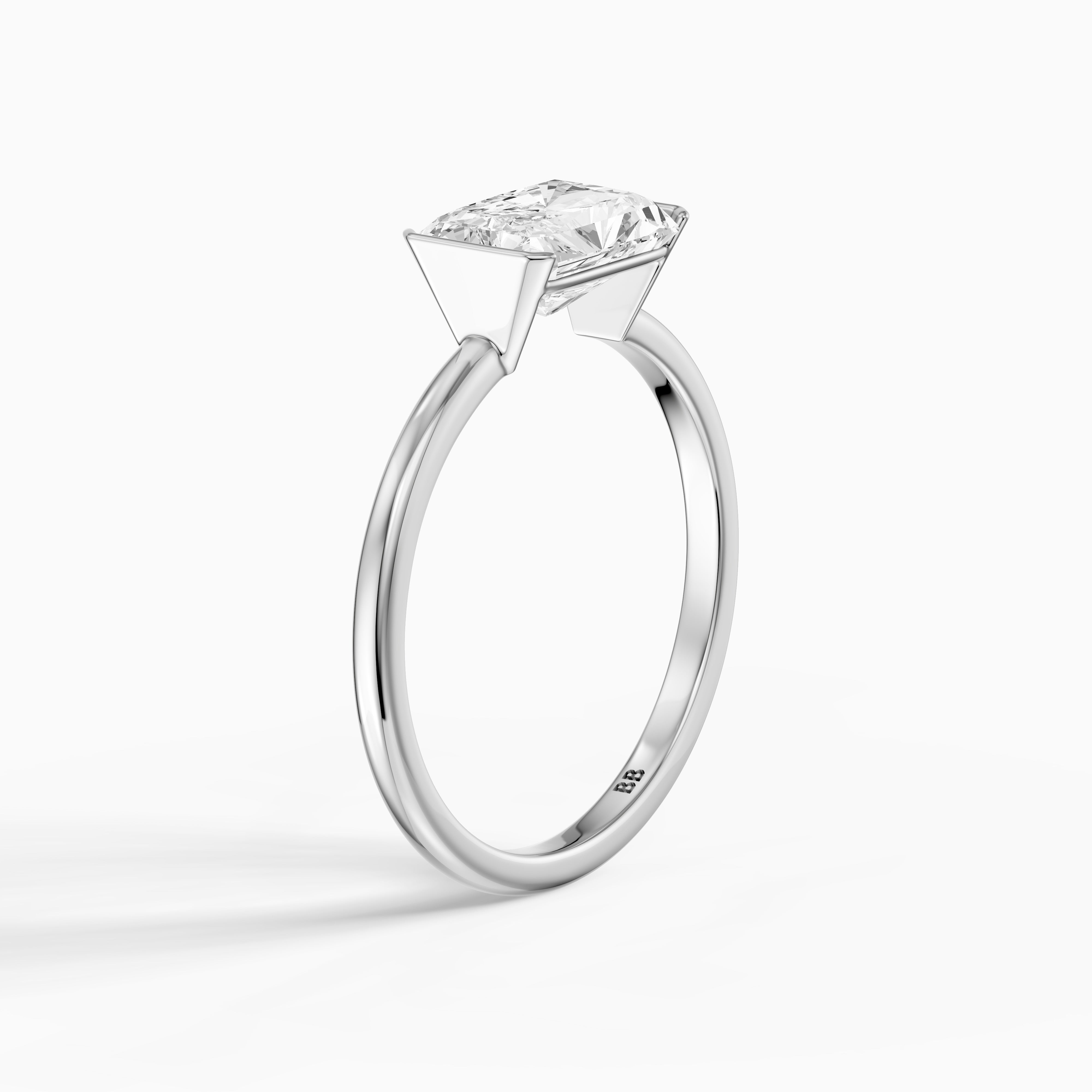 Penelope Radiant Cut East West Half Bezel Lab Grown Diamond Ring
