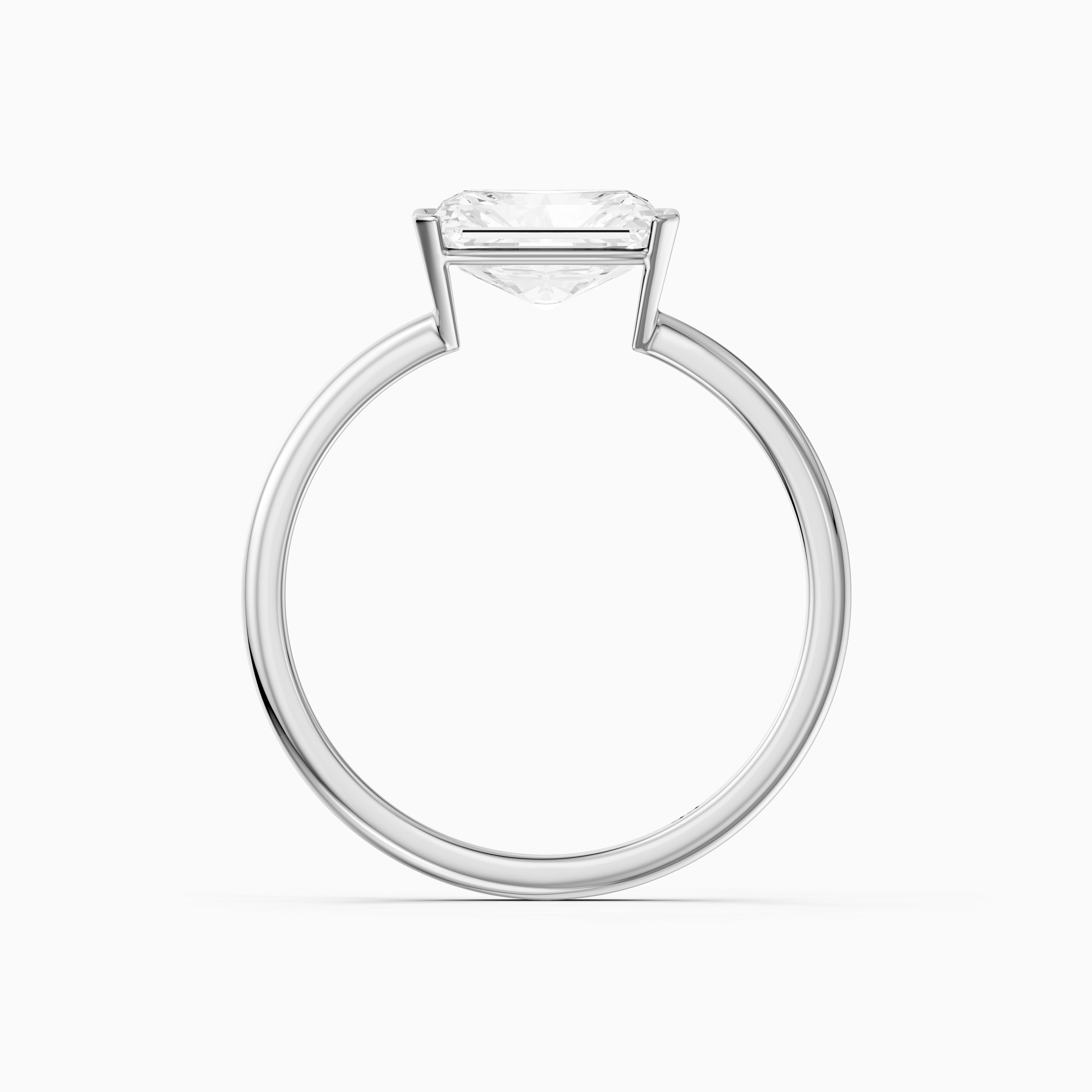 Penelope Radiant Cut East West Half Bezel Lab Grown Diamond Ring