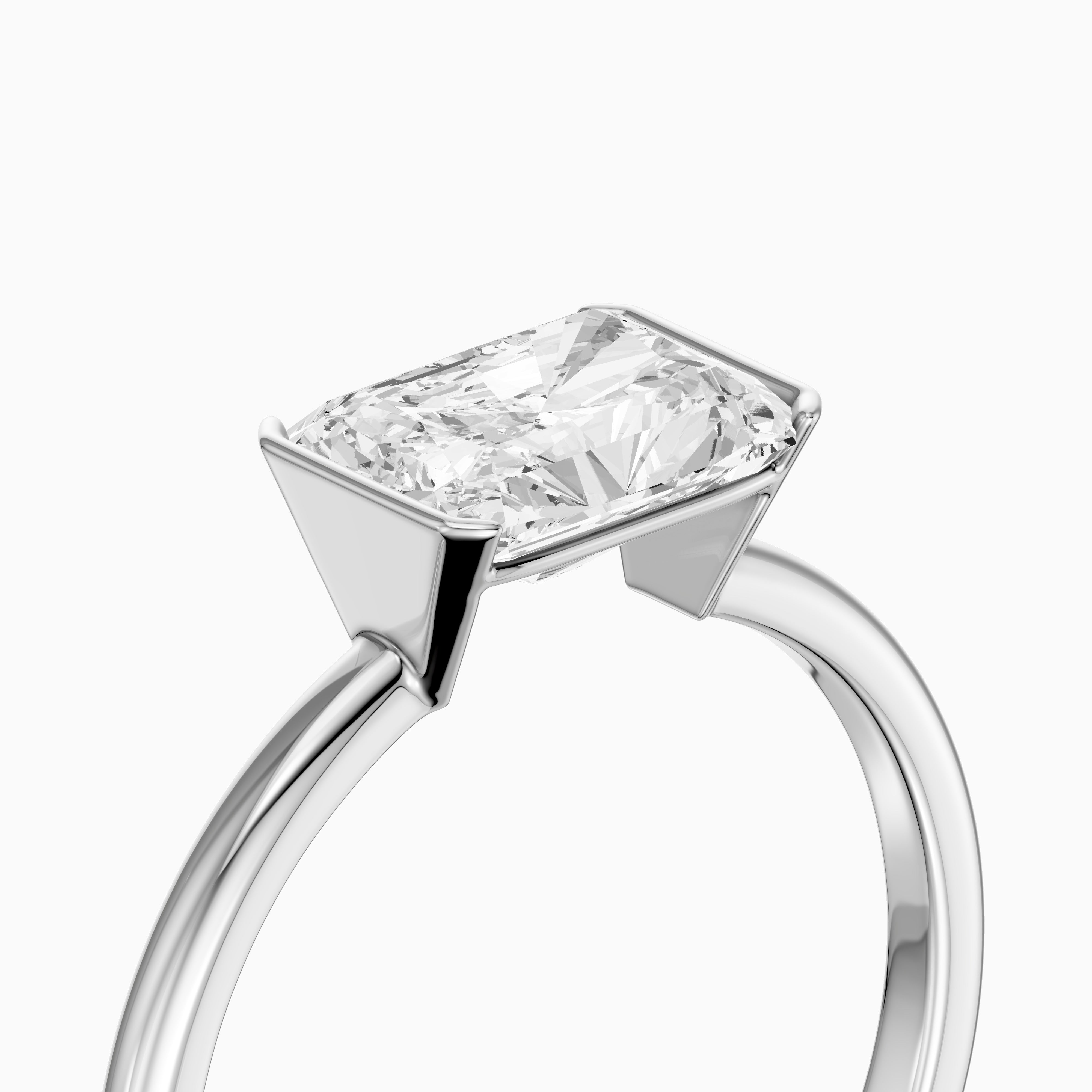 Penelope Radiant Cut East West Half Bezel Lab Grown Diamond Ring