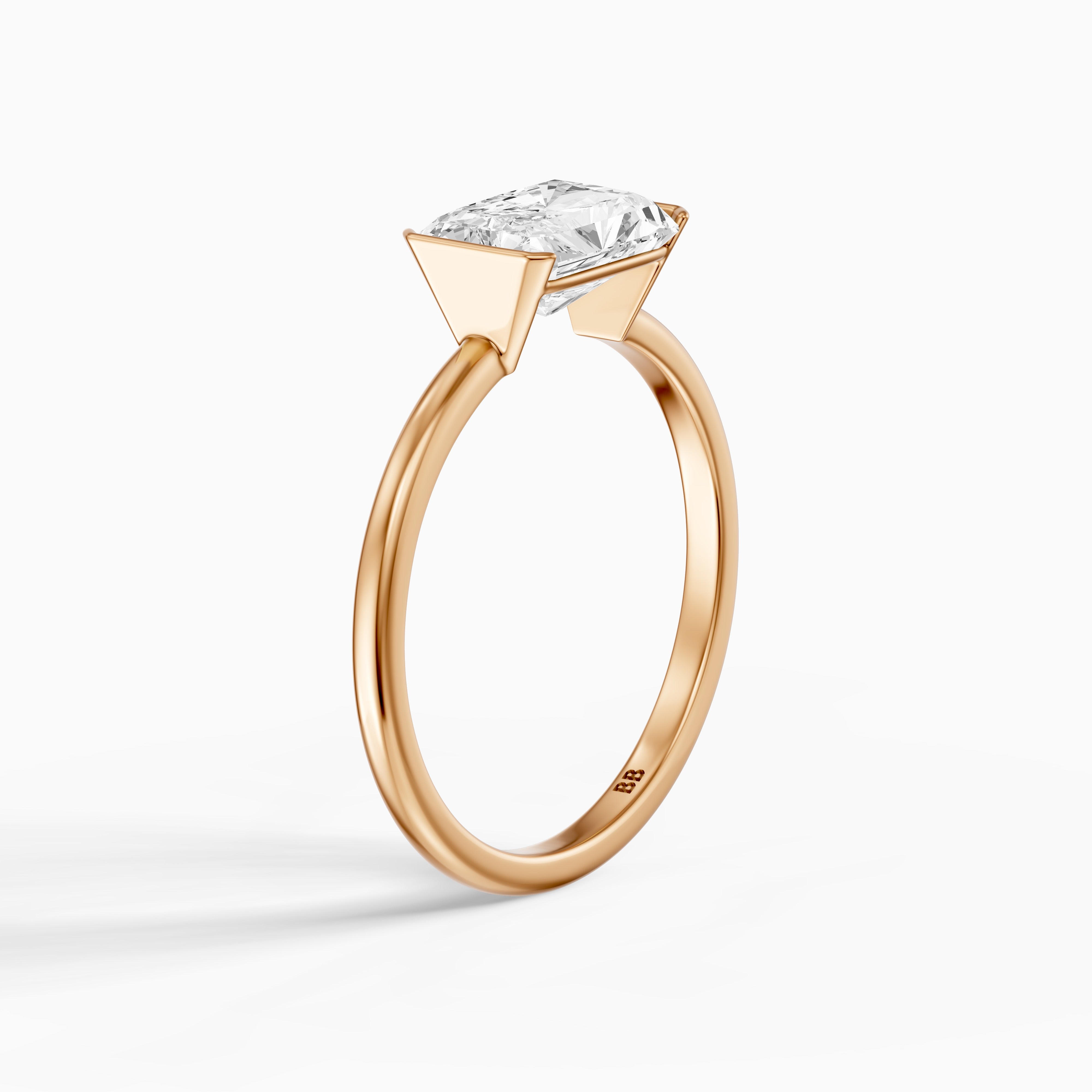 Penelope Radiant Cut East West Half Bezel Lab Grown Diamond Ring